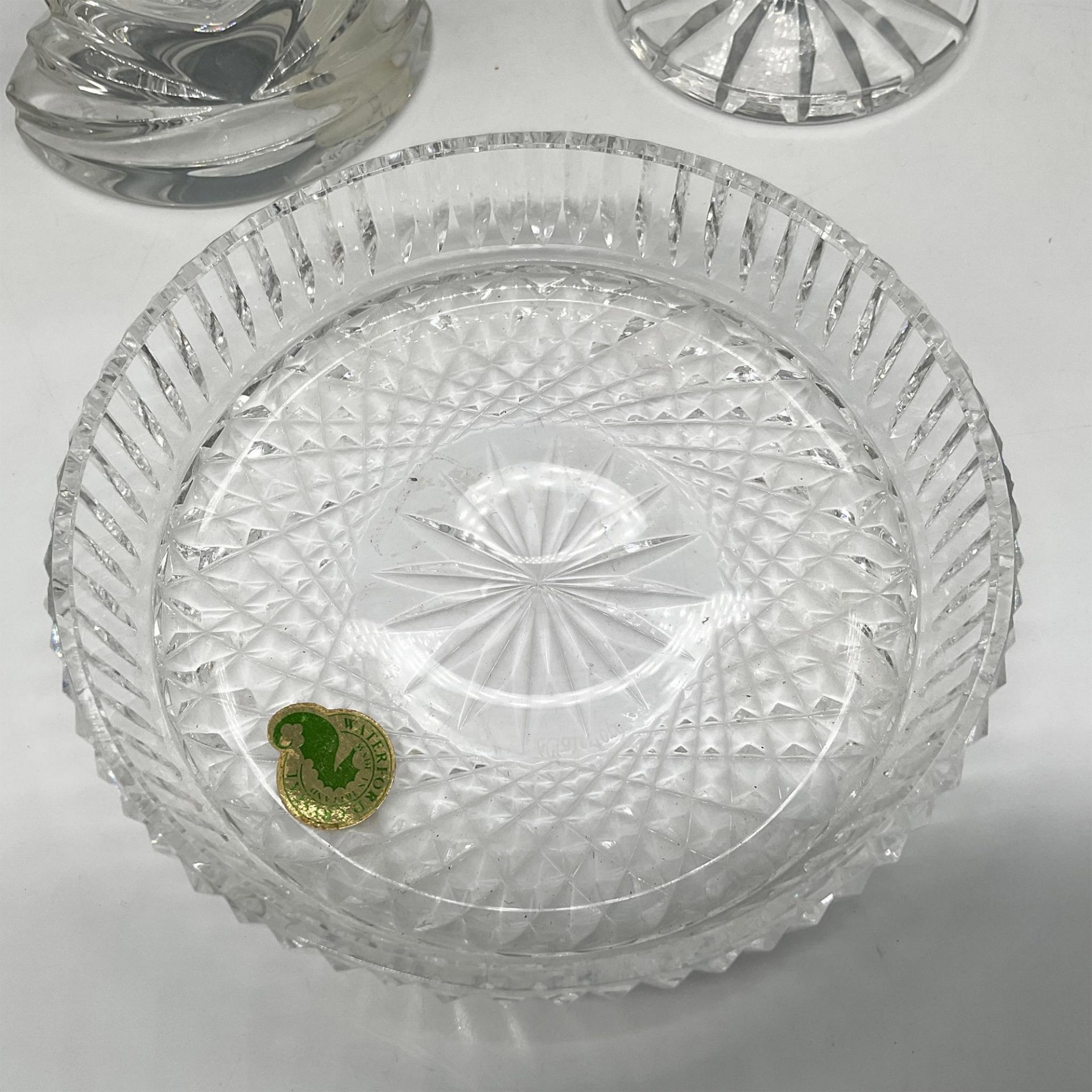 3pc Waterford Crystal Vase, Coin Dish & Votive - Image 3 of 3