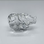 Steuben Glass Crystal Hand Cooler, Rhinoceros