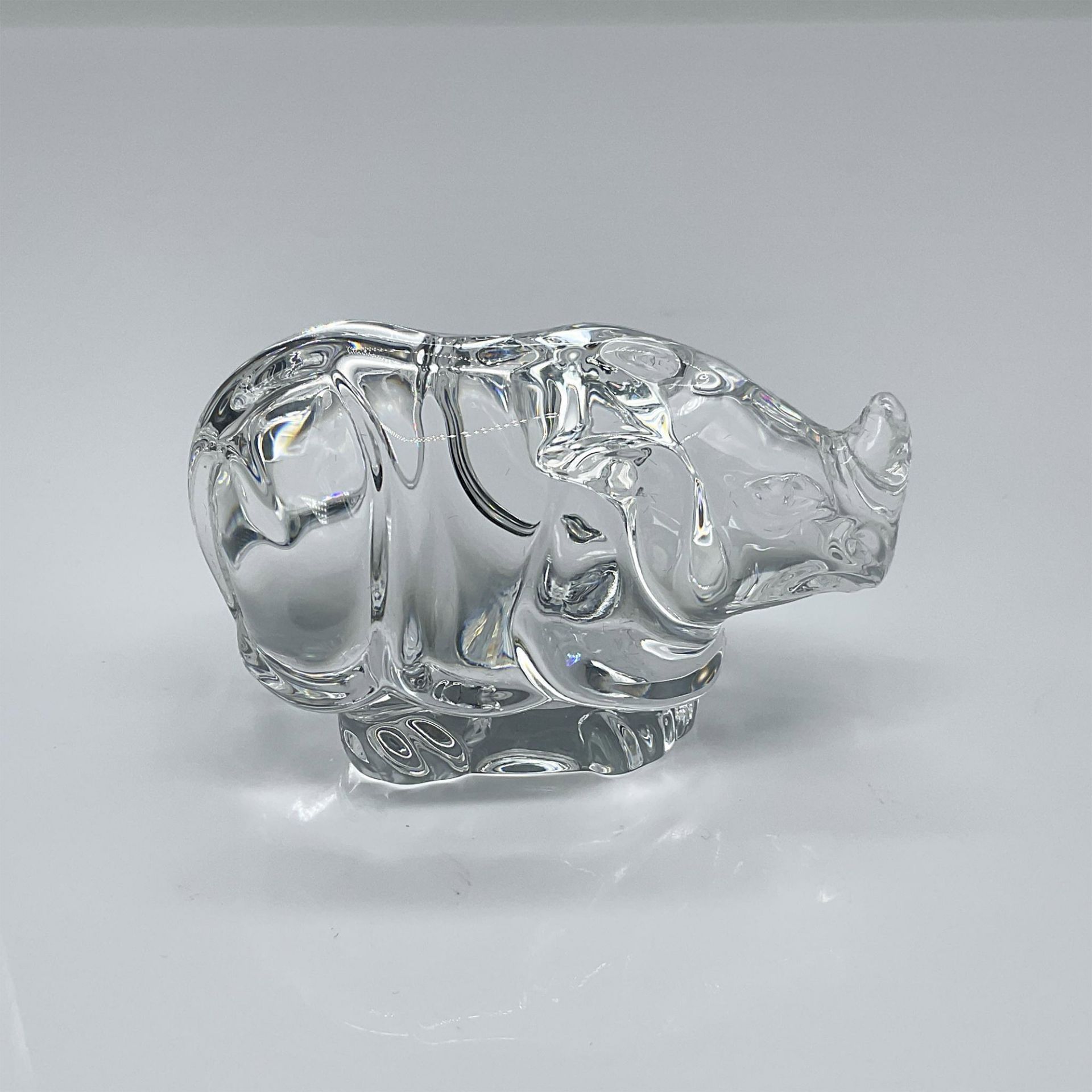 Steuben Glass Crystal Hand Cooler, Rhinoceros