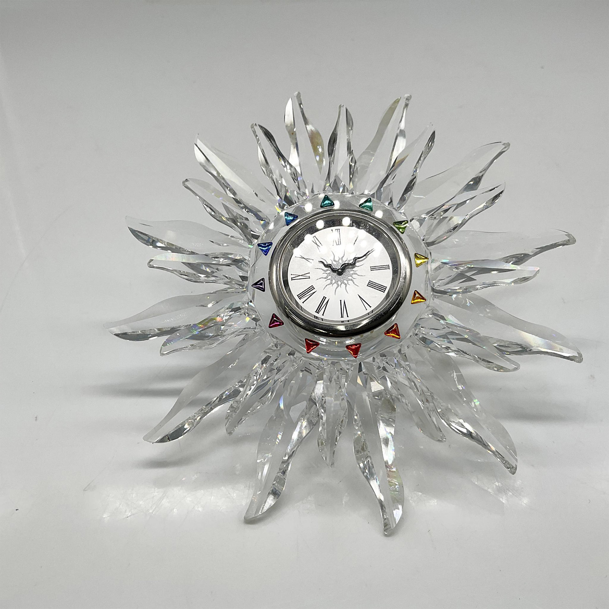 Swarovski Silver Crystal Solaris Table Clock