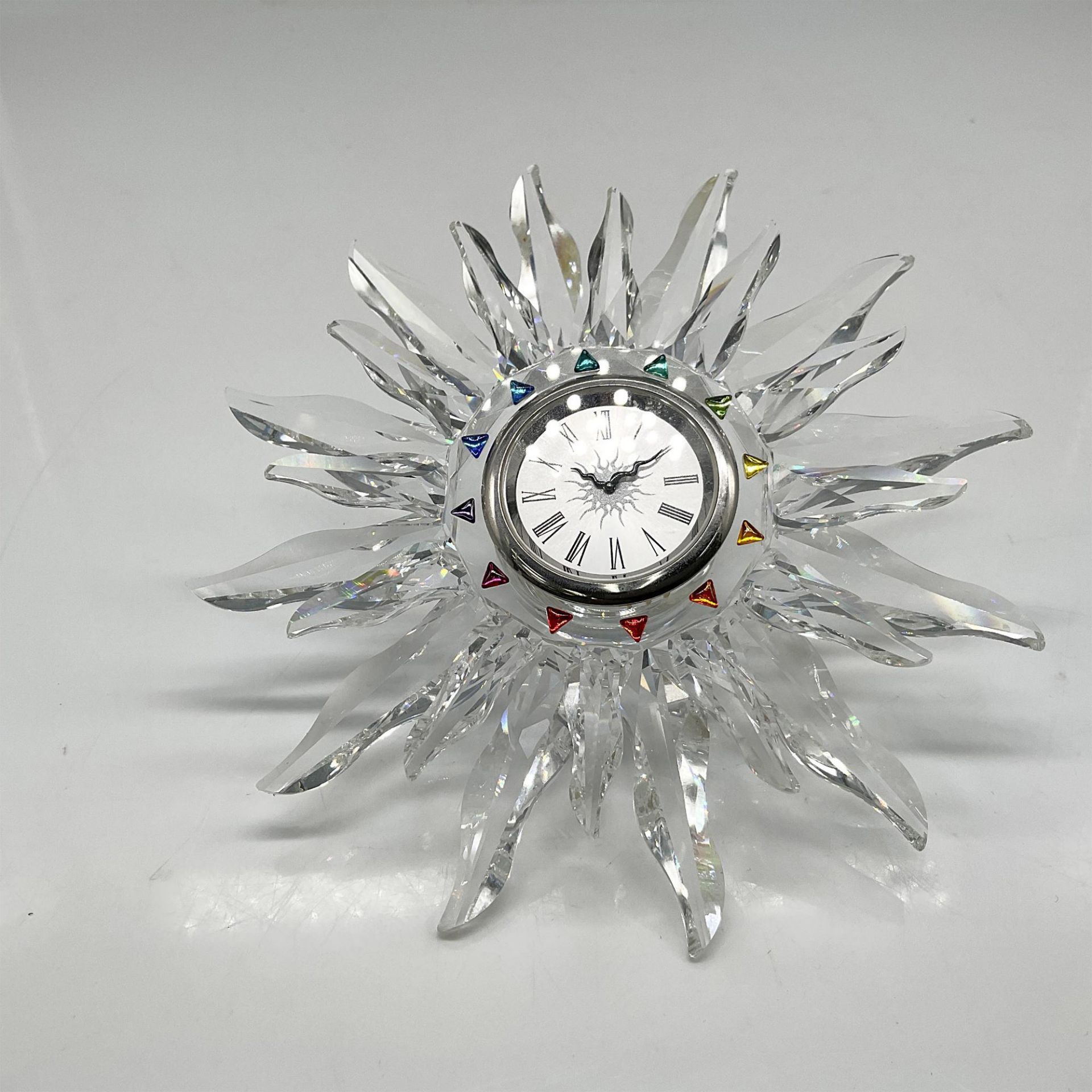 Swarovski Silver Crystal Solaris Table Clock