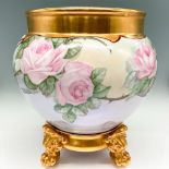 2pc Jean Pouyat Limoges Porcelain Jardiniere + Pedestal