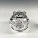 Kosta Boda Crystal Sphere Swirl Vase