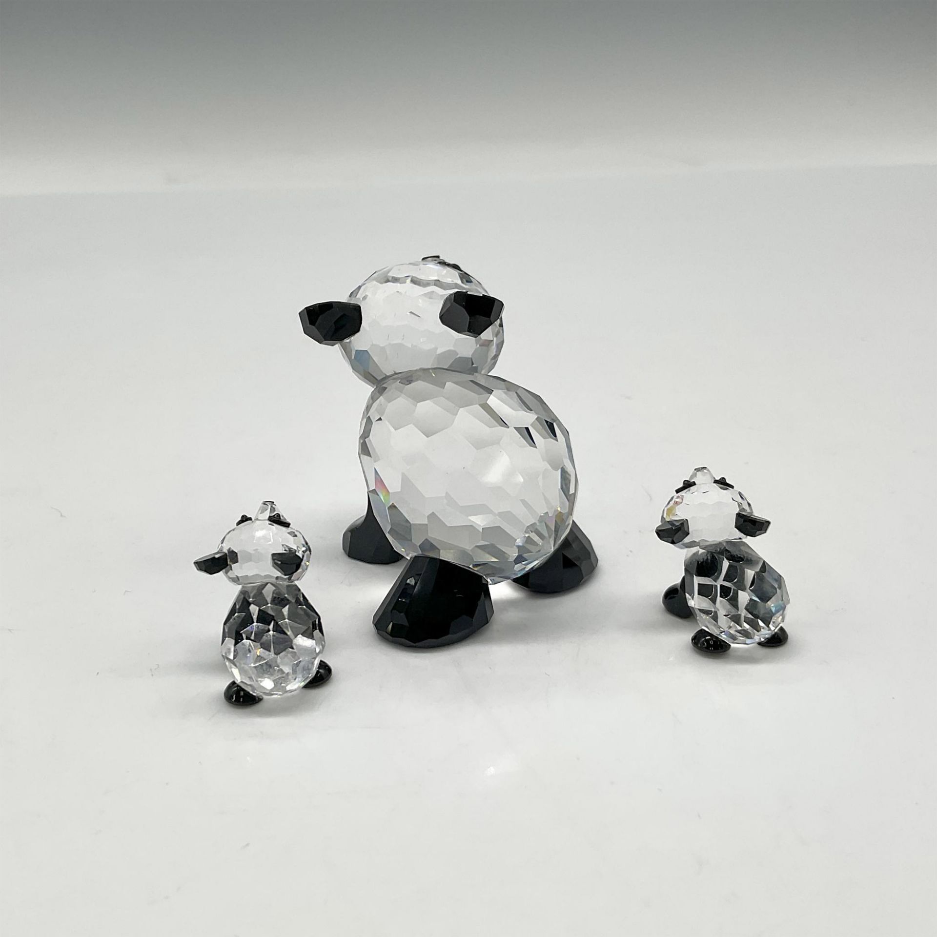 3pc Swarovski Crystal Figurines, Mother Panda and Babies - Image 2 of 3
