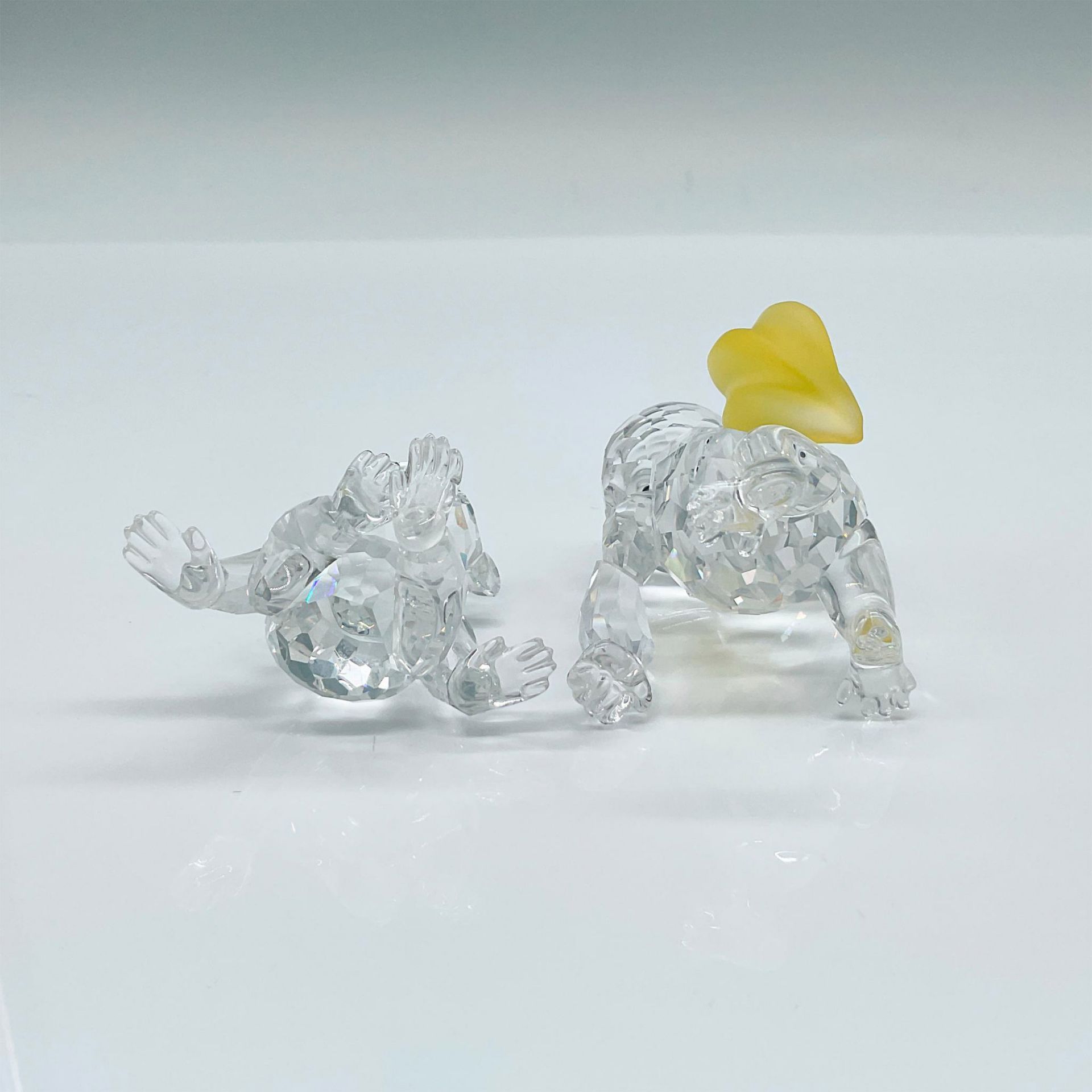 2pc Swarovski Crystal Figurines, Chimpanzee & Gorilla Young - Image 3 of 3