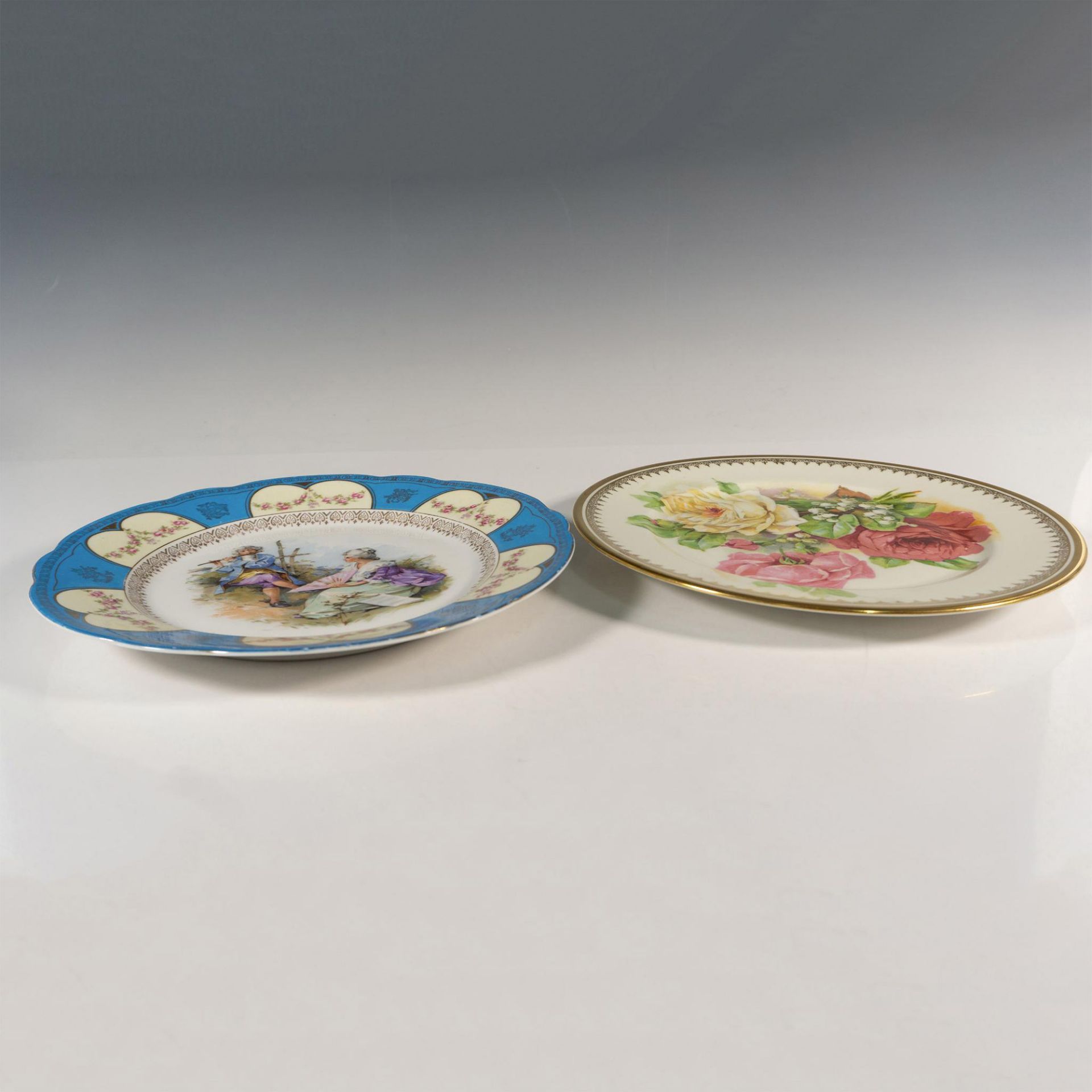 2pc Vintage Handpainted China Plates, Rosenthal and C.T. - Image 3 of 3
