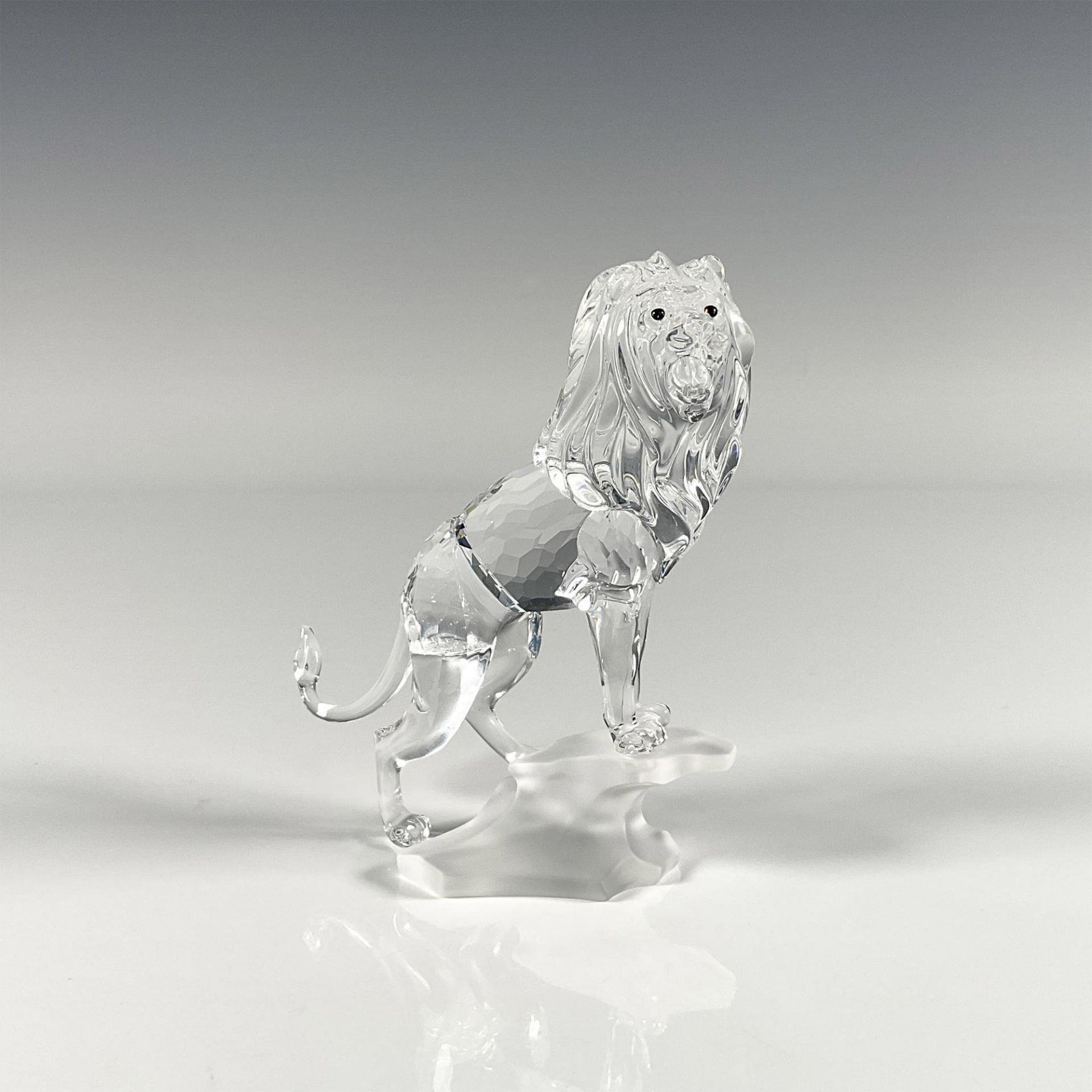 Swarovski Crystal Figurine, Lion Standing on Rock