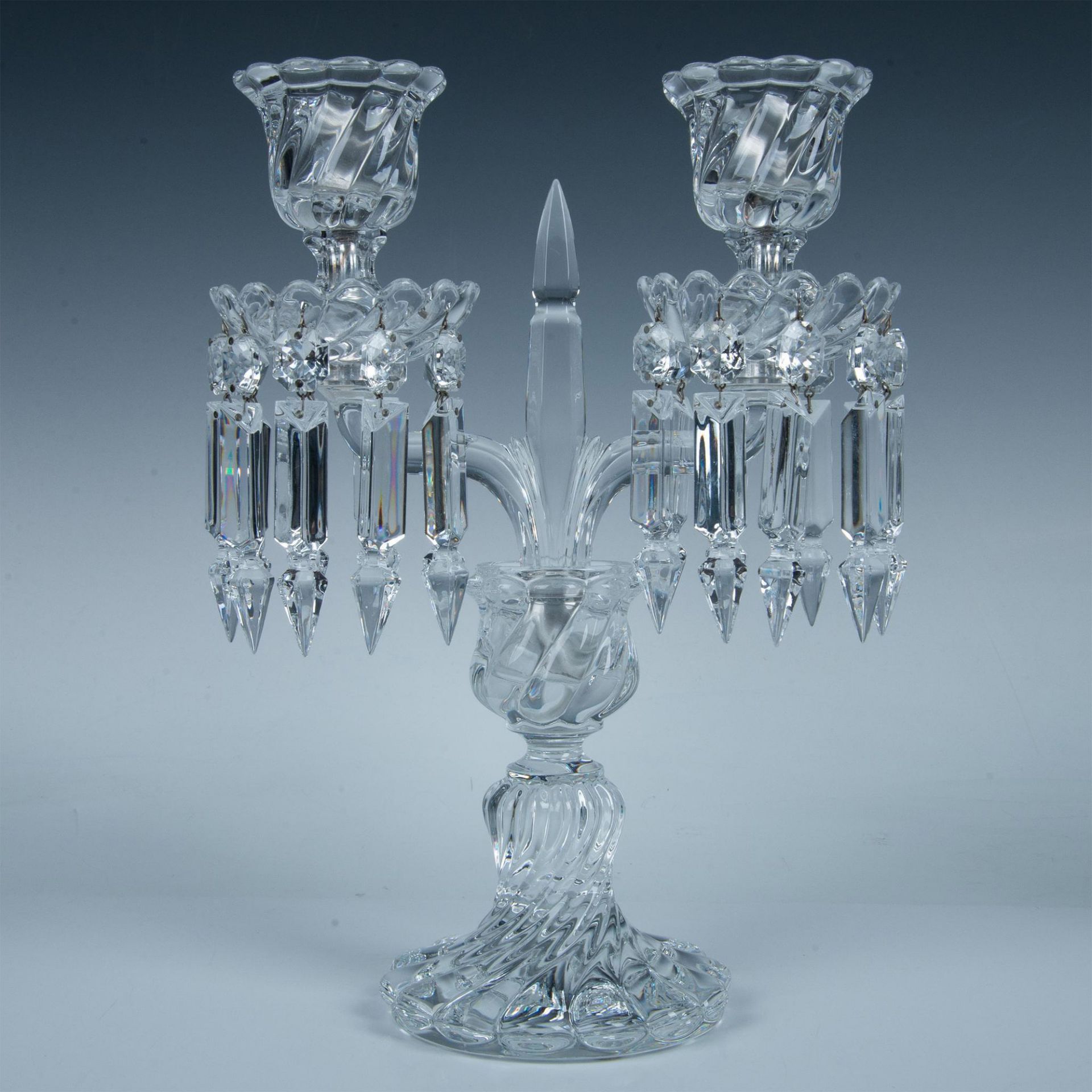 Baccarat Crystal Candelabra, Bambous Swirl - Image 3 of 5