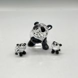 3pc Swarovski Crystal Figurines, Mother Panda and Babies