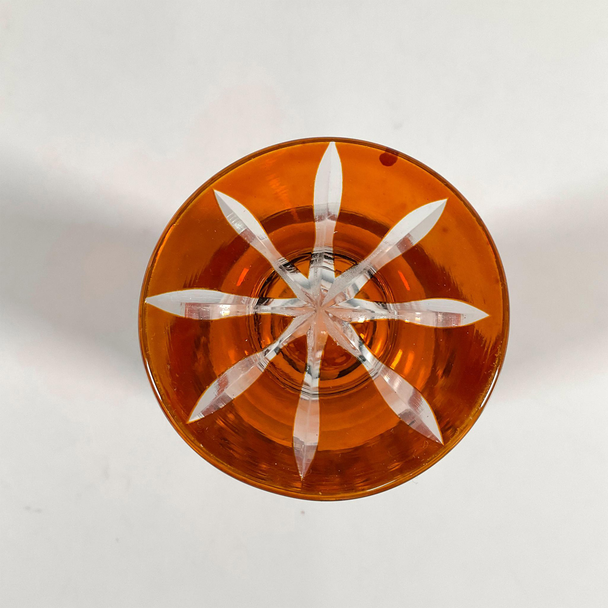 Bohemian Glass Topaz Goblet - Image 3 of 3