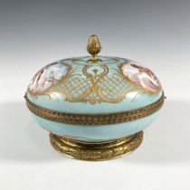 Sevres Porcelain Hand Painted Large Round Box