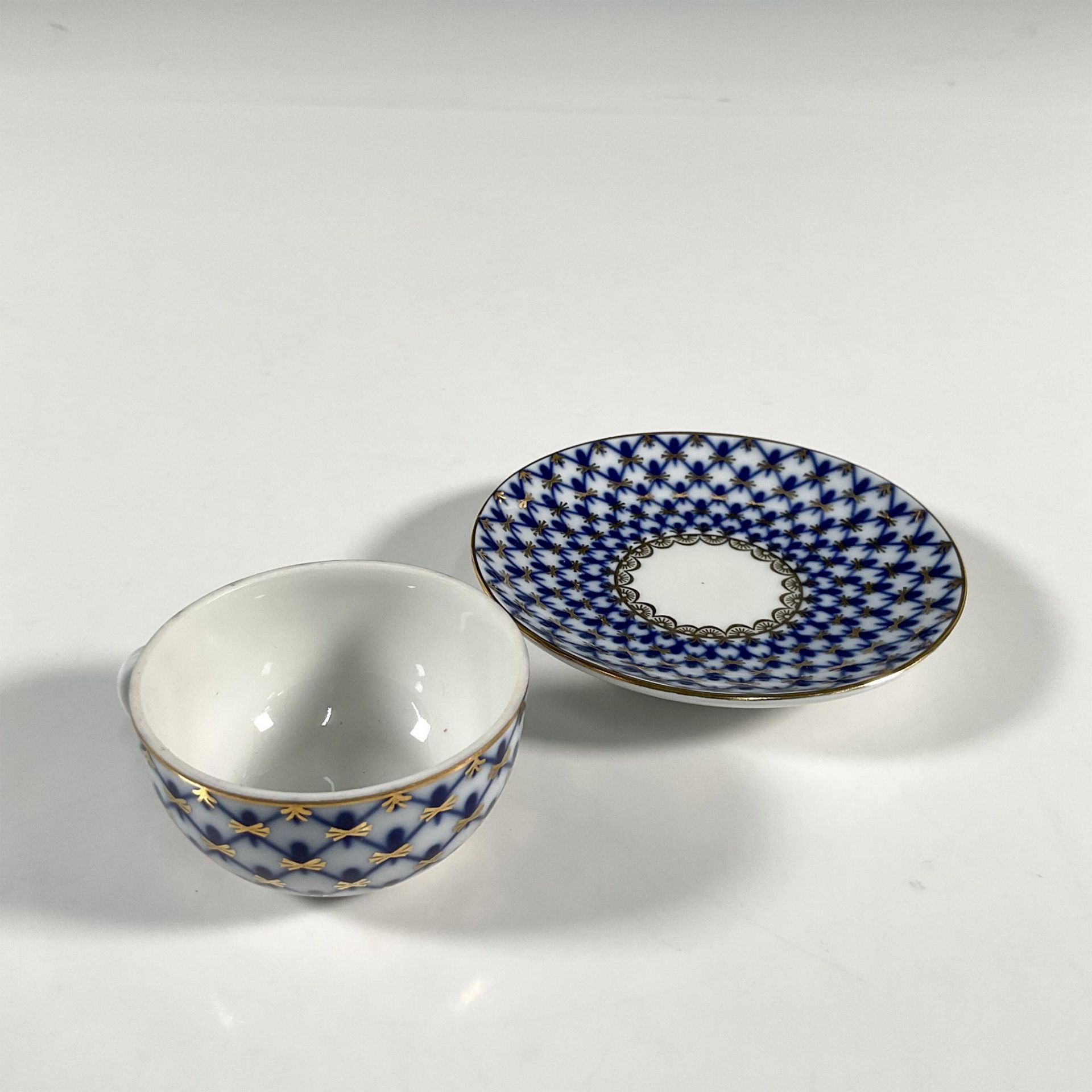 2pc Lomonosov Porcelain Demitasse Cup and Saucer - Image 3 of 4