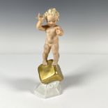 Carl Scheidig Porcelain Figurine, Cherub on Gold Cube