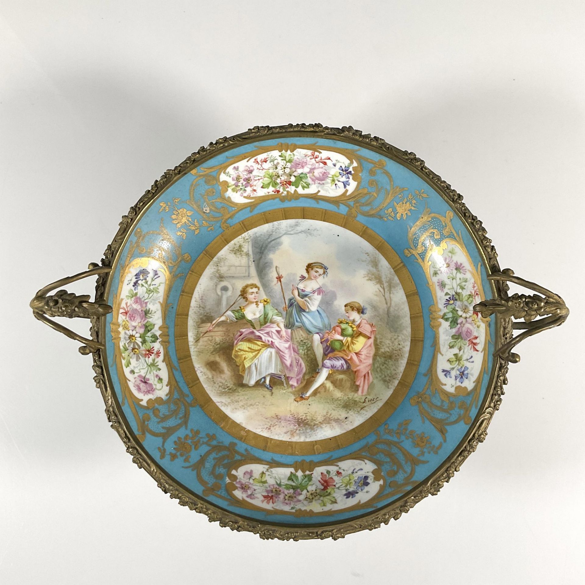 Sevres Metal Mounted Porcelain Charger - Image 3 of 4