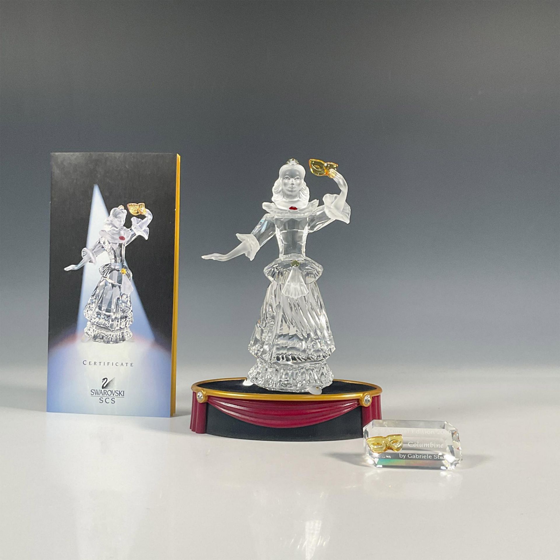 3pc Swarovski Crystal Figurine and Accessories, Columbine - Image 2 of 5