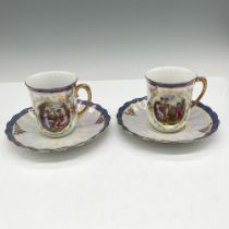 4pc Bavarian Porcelain Demitasse Cups and Saucers