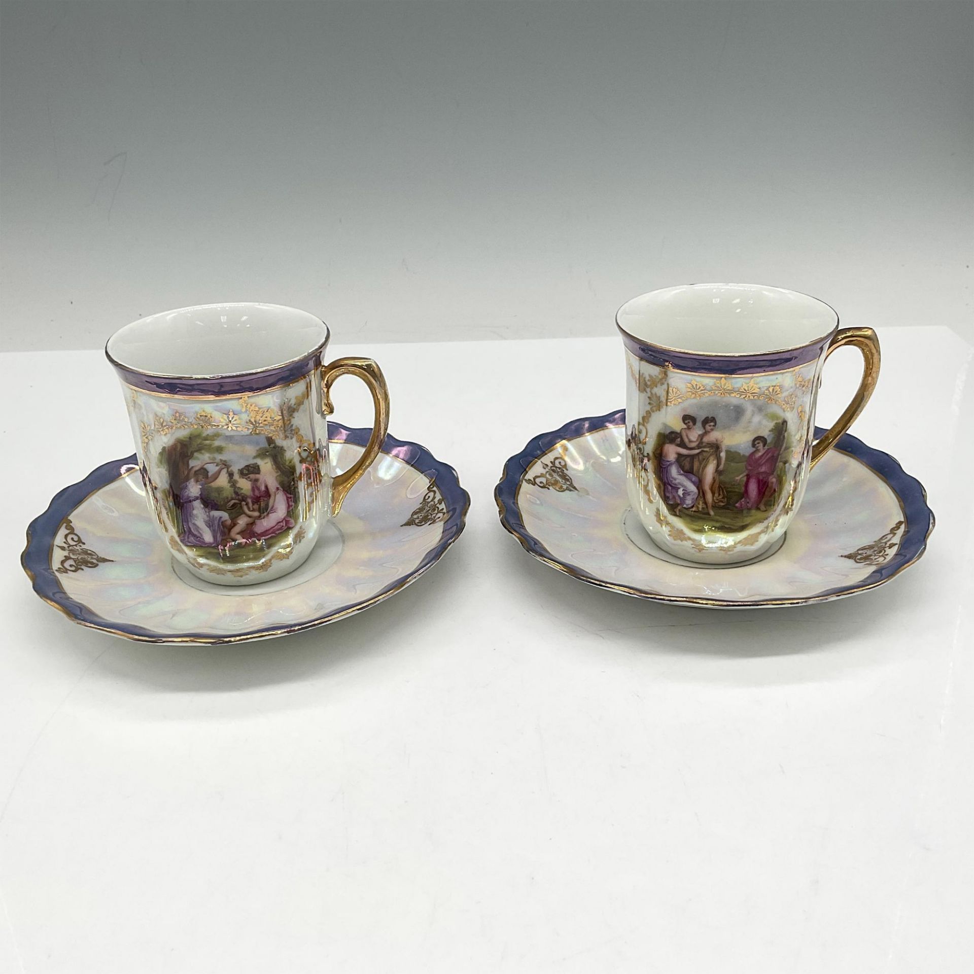 4pc Bavarian Porcelain Demitasse Cups and Saucers