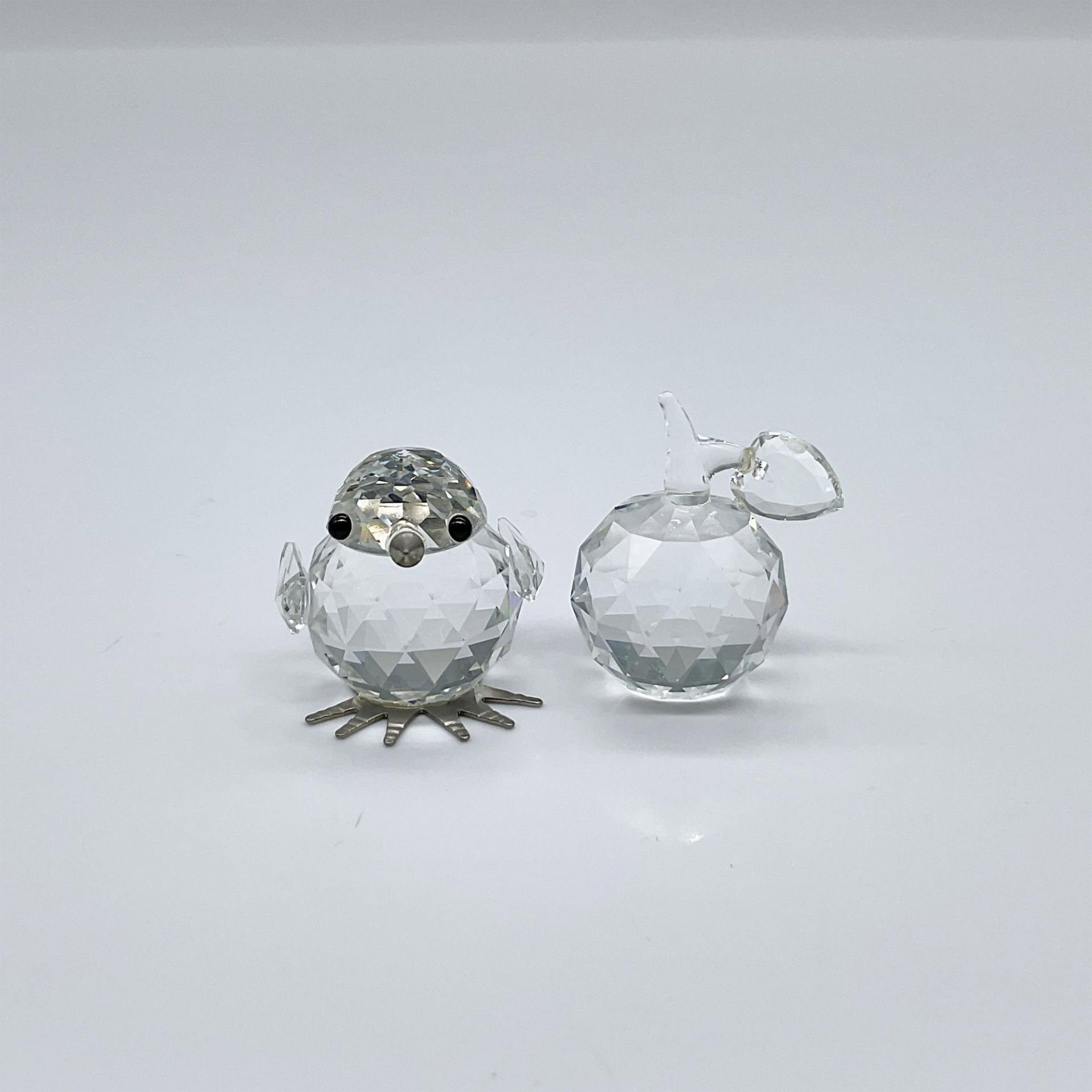 2pc Swarovski Crystal Mini Figurines, Chick and Apple