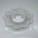 Lalique Crystal Candle Dish, Geraniums or Honfleur