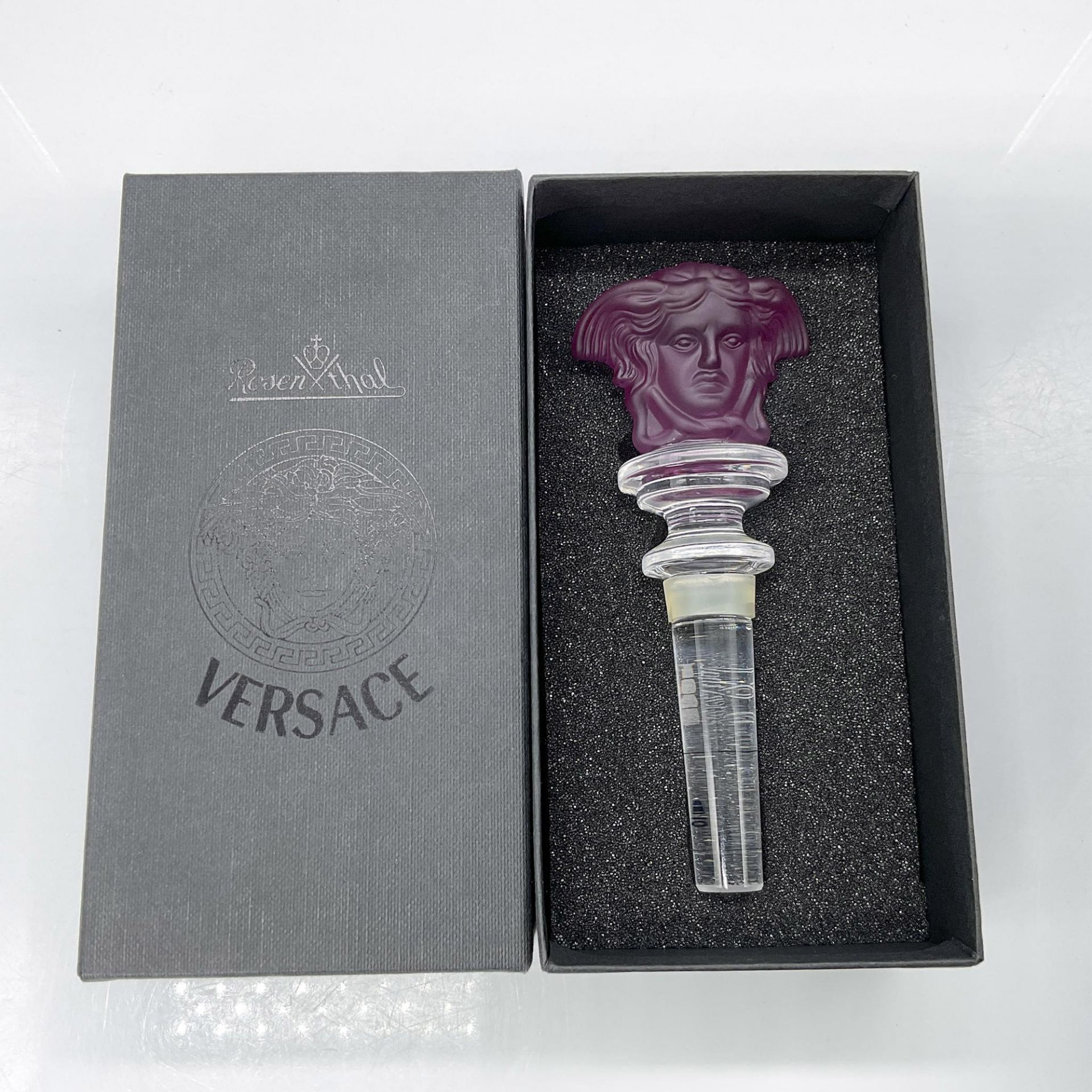 Rosenthal Versace Medusa Head Bottle Stopper, Purple - Bild 3 aus 3