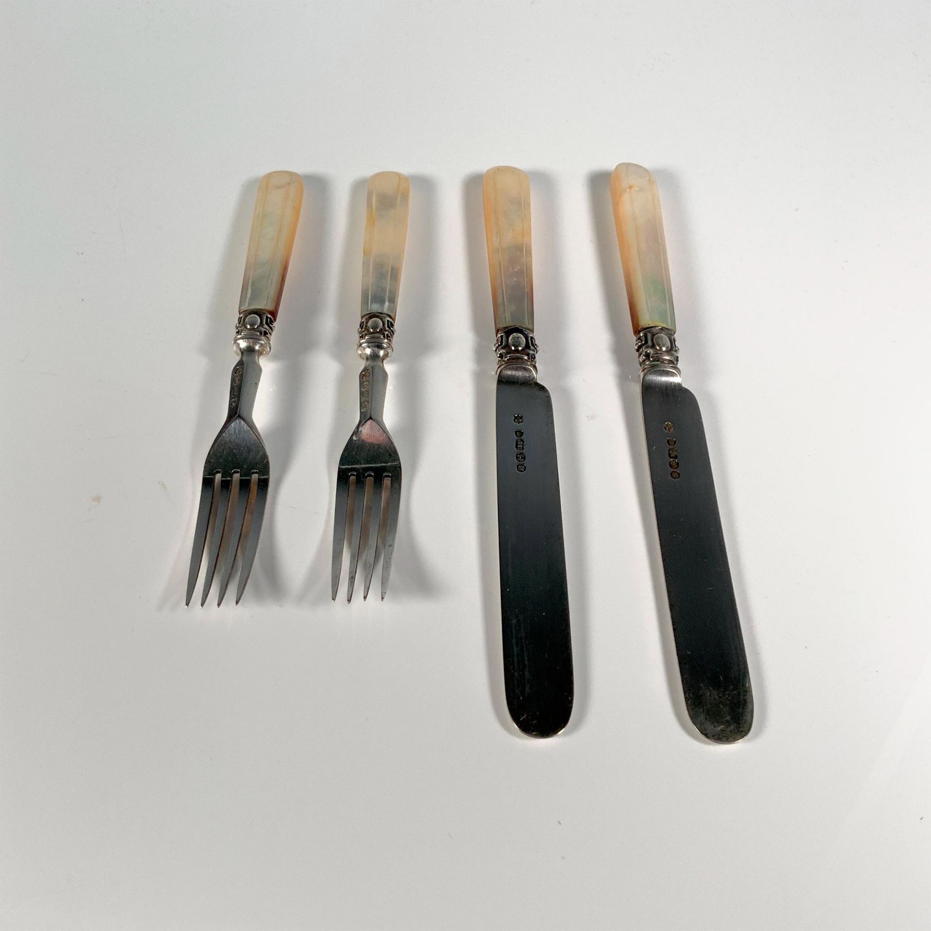 12pc Cased Sterling Silver Desert Knives and Forks - Bild 3 aus 5