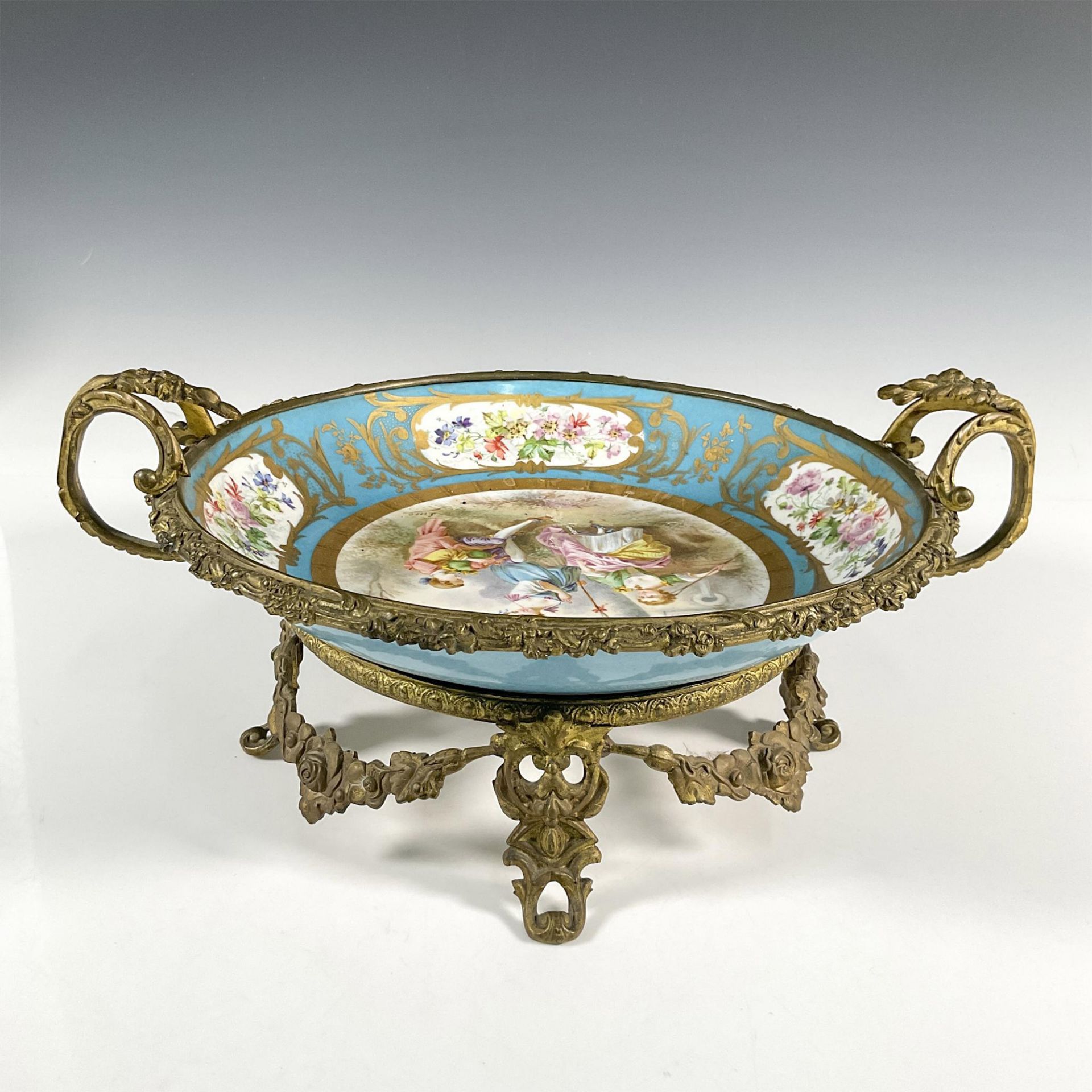 Sevres Metal Mounted Porcelain Charger - Image 2 of 4