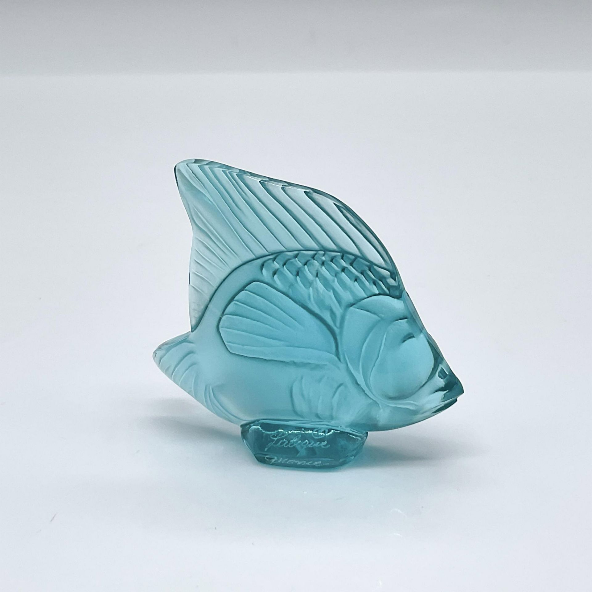 Lalique Glass Turquoise Fish Figurine - Bild 2 aus 3