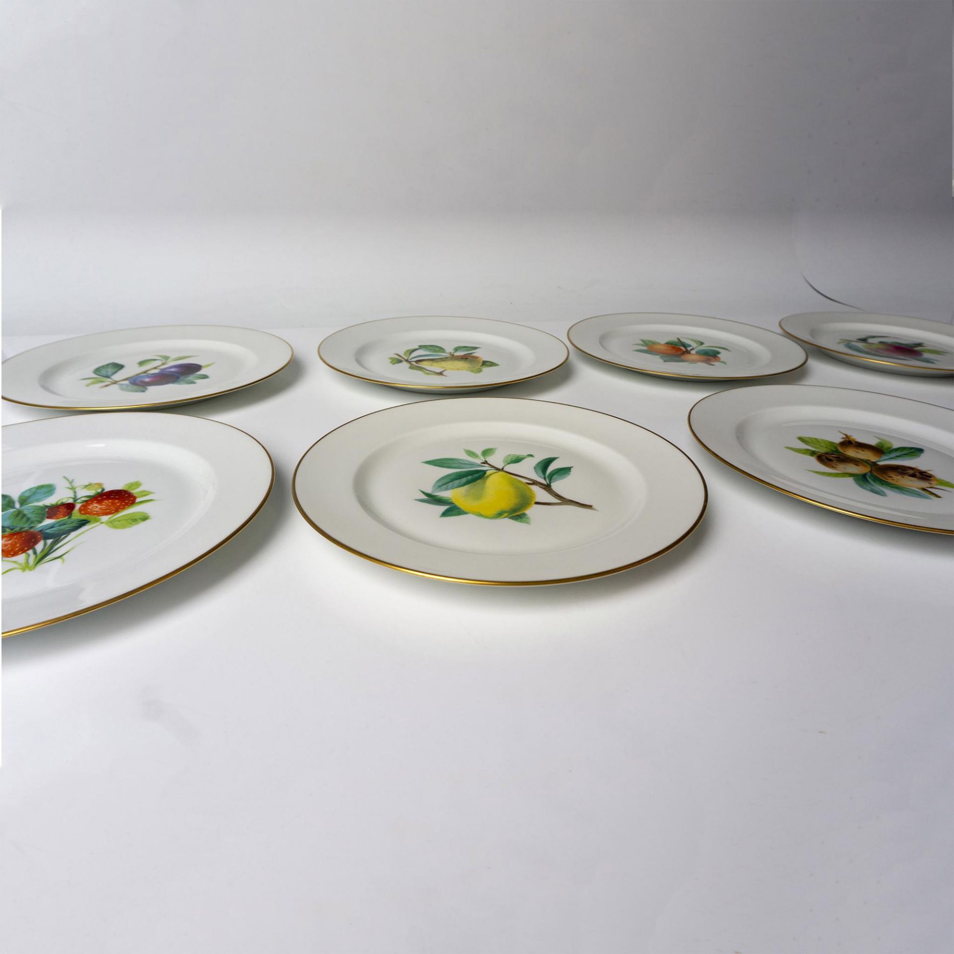 8pc A. Vignaud Limoges Plates, Fruit Motif - Bild 3 aus 5