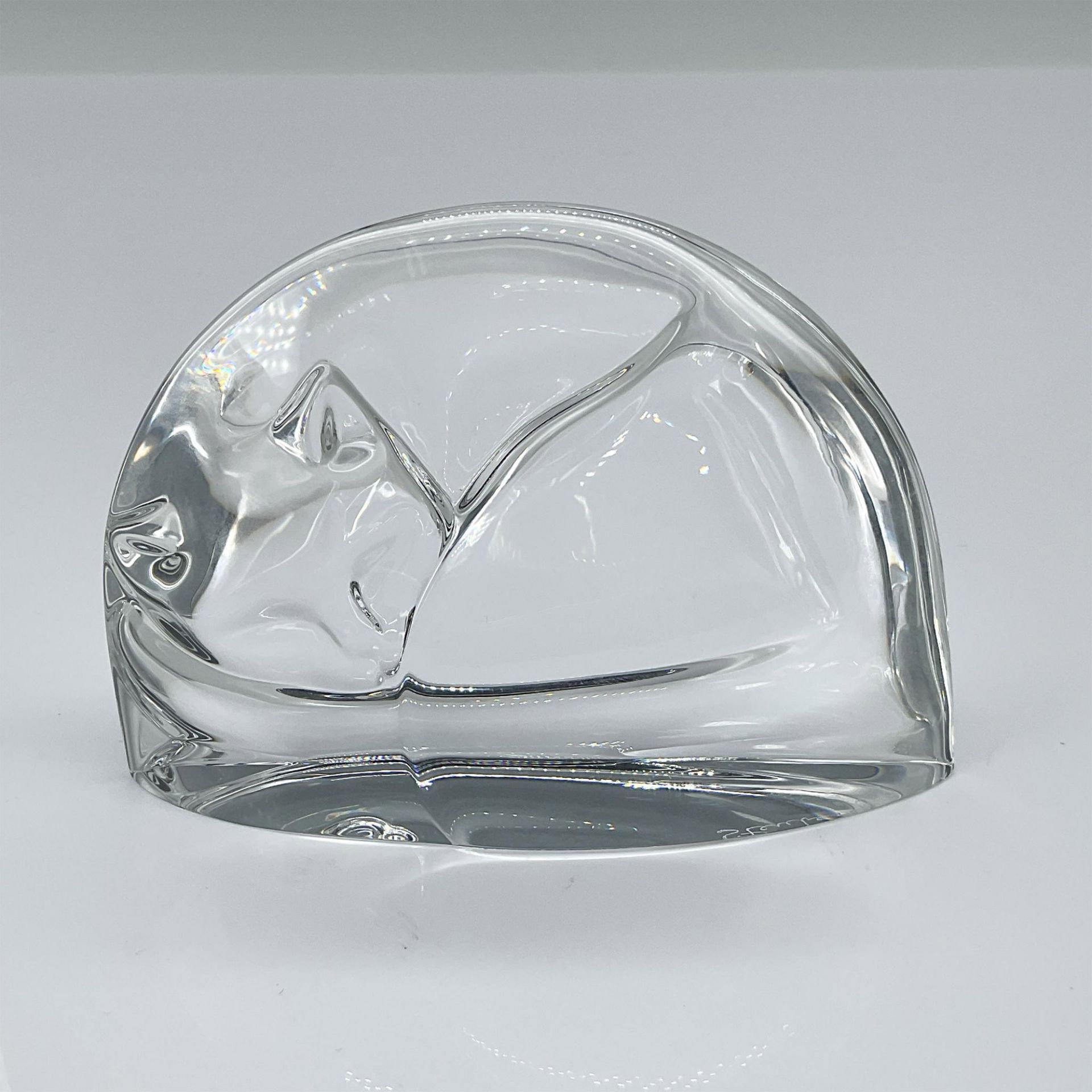 Steuben Glass Crystal Paperweight, Cat - Bild 2 aus 3
