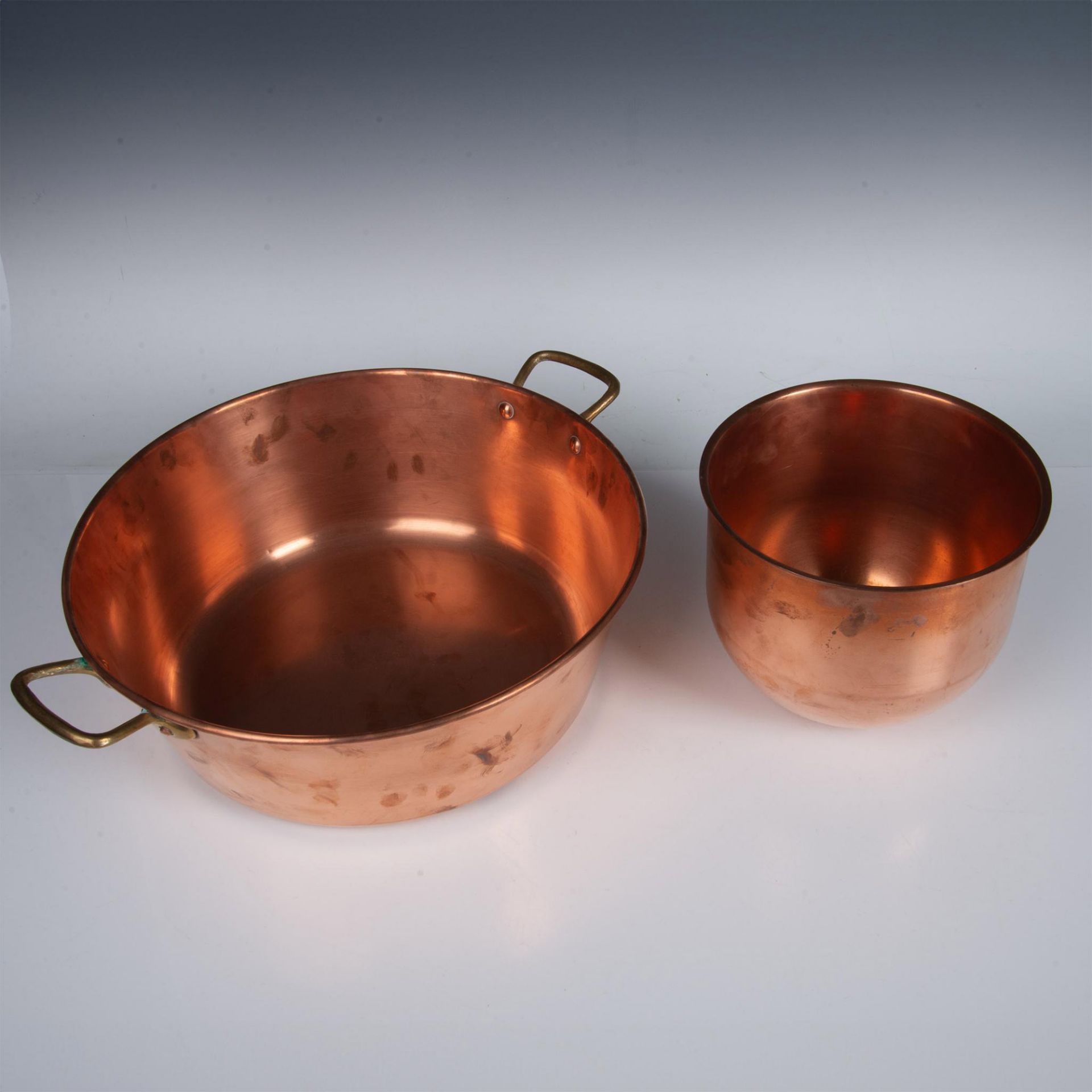 2pc Copper Cookware, Mixing Bowl and Jam Pot - Image 2 of 4