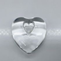 Steuben Glass Crystal Hand Cooler/Paperweight, Heart Throb