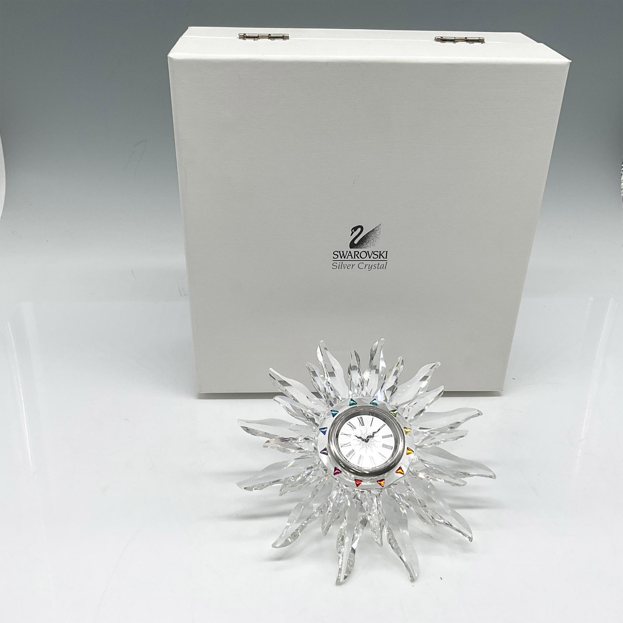 Swarovski Silver Crystal Solaris Table Clock - Image 4 of 4