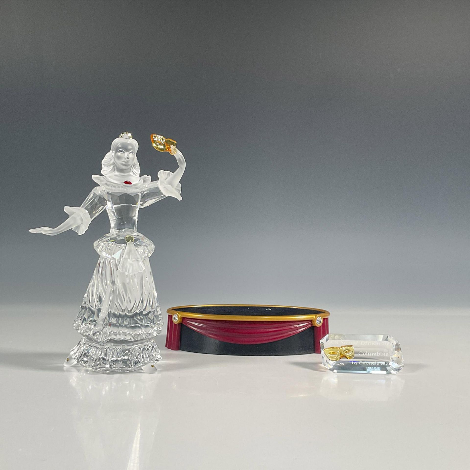 3pc Swarovski Crystal Figurine and Accessories, Columbine