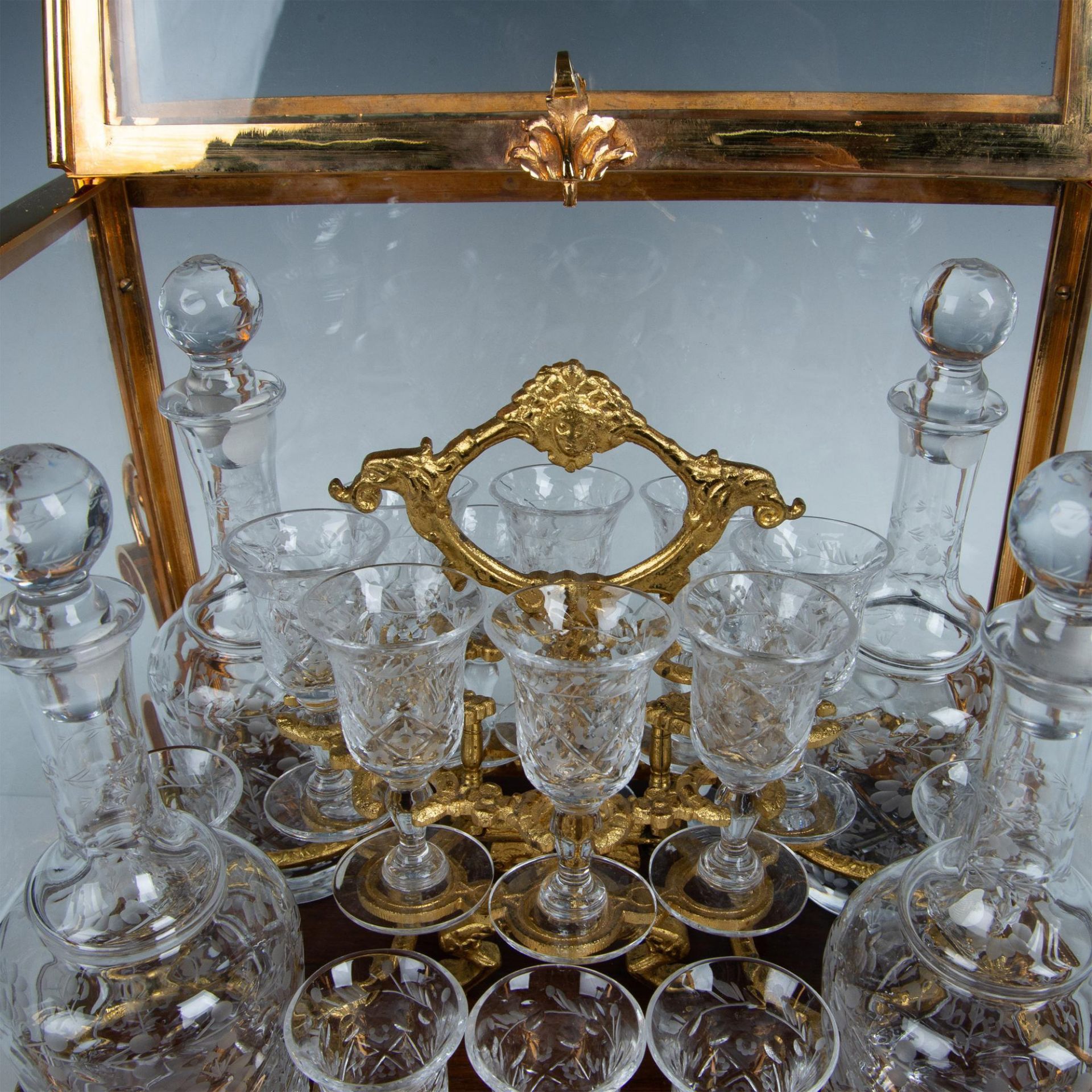 Baccarat Ormuolu Bronze Crystal Glass Liqueur Case - Image 7 of 9
