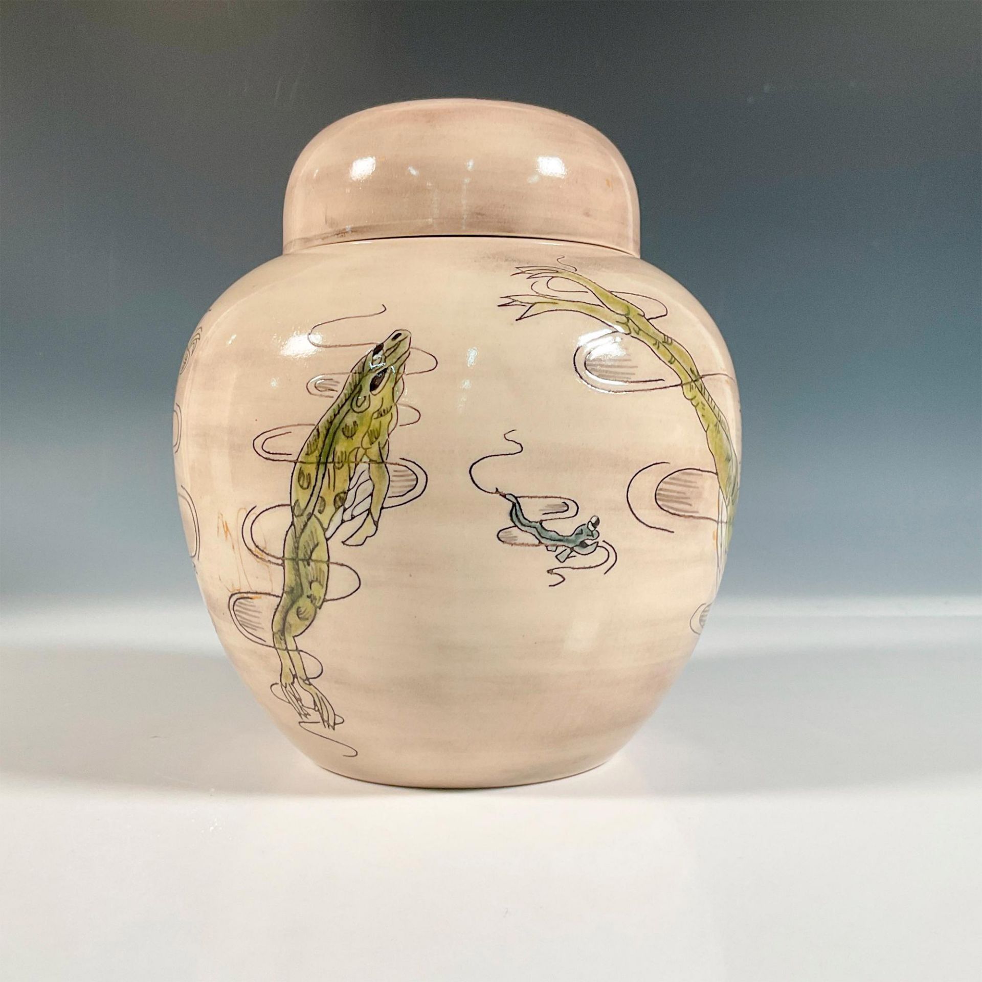 Cobridge Pottery Andrew Hull Lidded Ginger Jar, Frogs - Bild 3 aus 5