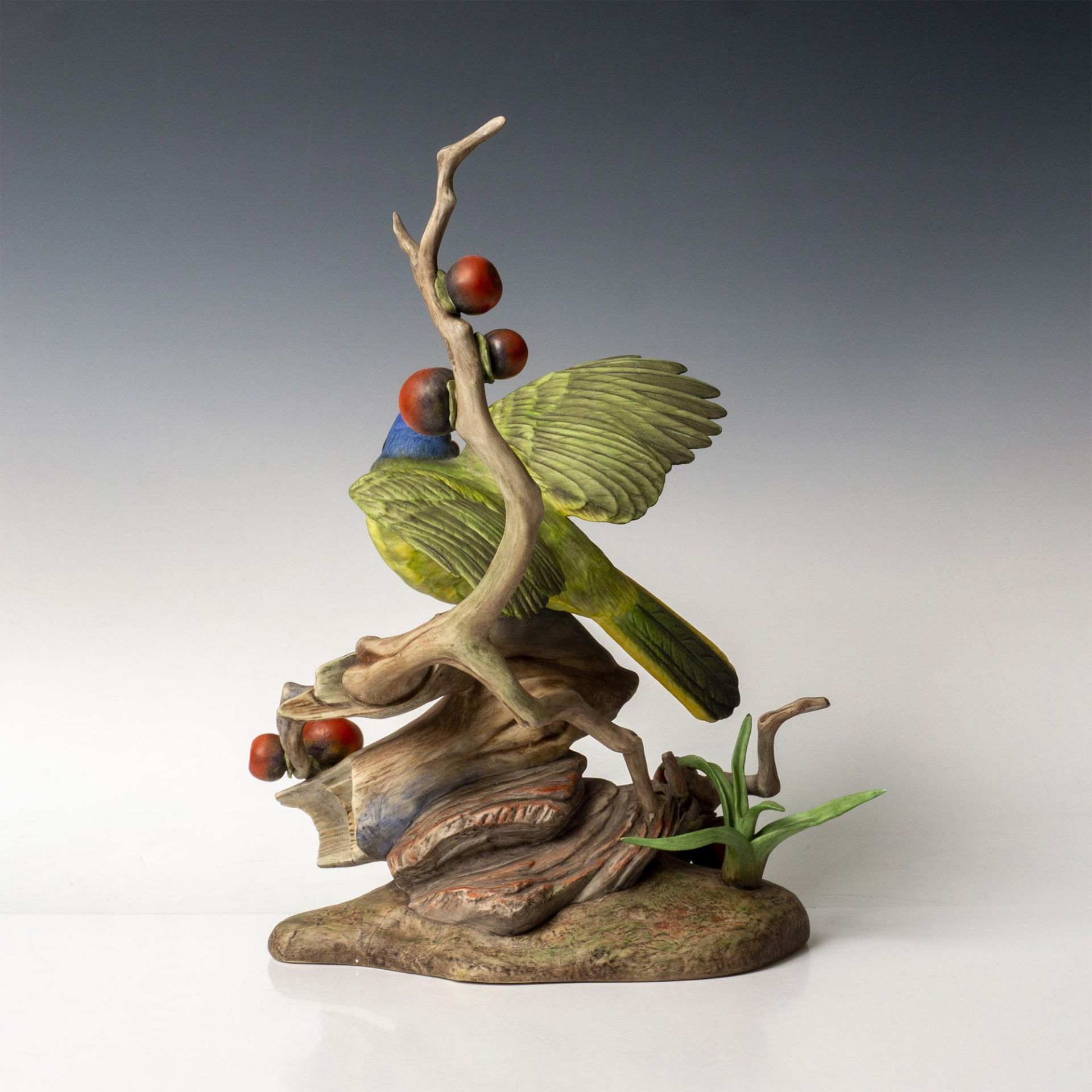 Vintage Boehm Porcelain Bird Figurine, Green Jayes - Bild 3 aus 5