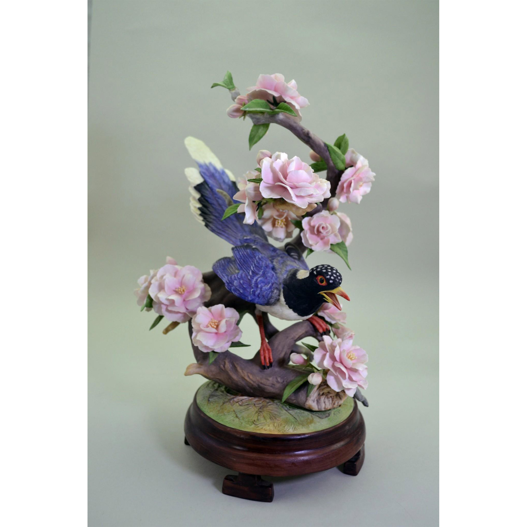 Boehm Porcelain Red-Billed Blue Magpie Bird Sculpture - Image 7 of 10