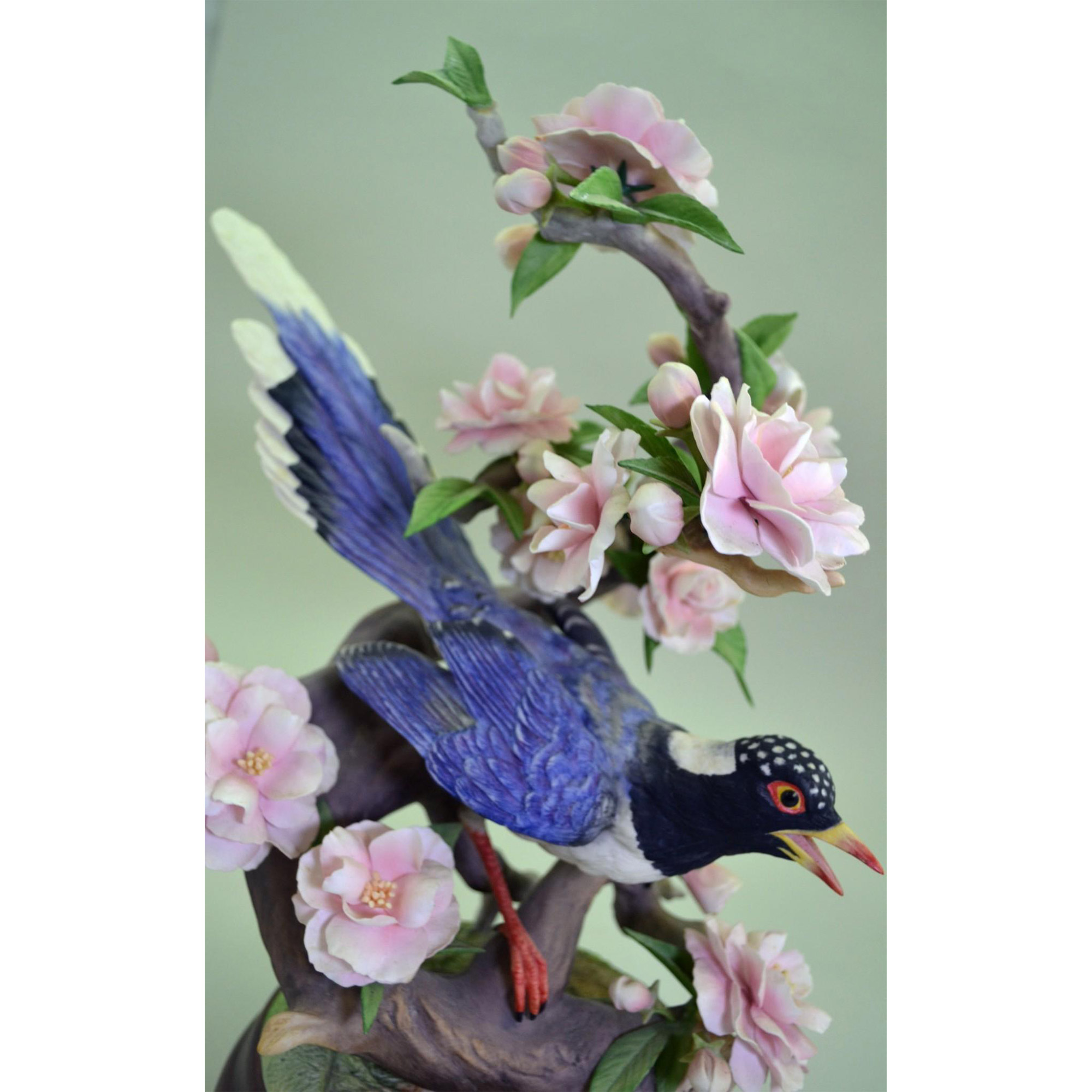 Boehm Porcelain Red-Billed Blue Magpie Bird Sculpture - Image 3 of 10