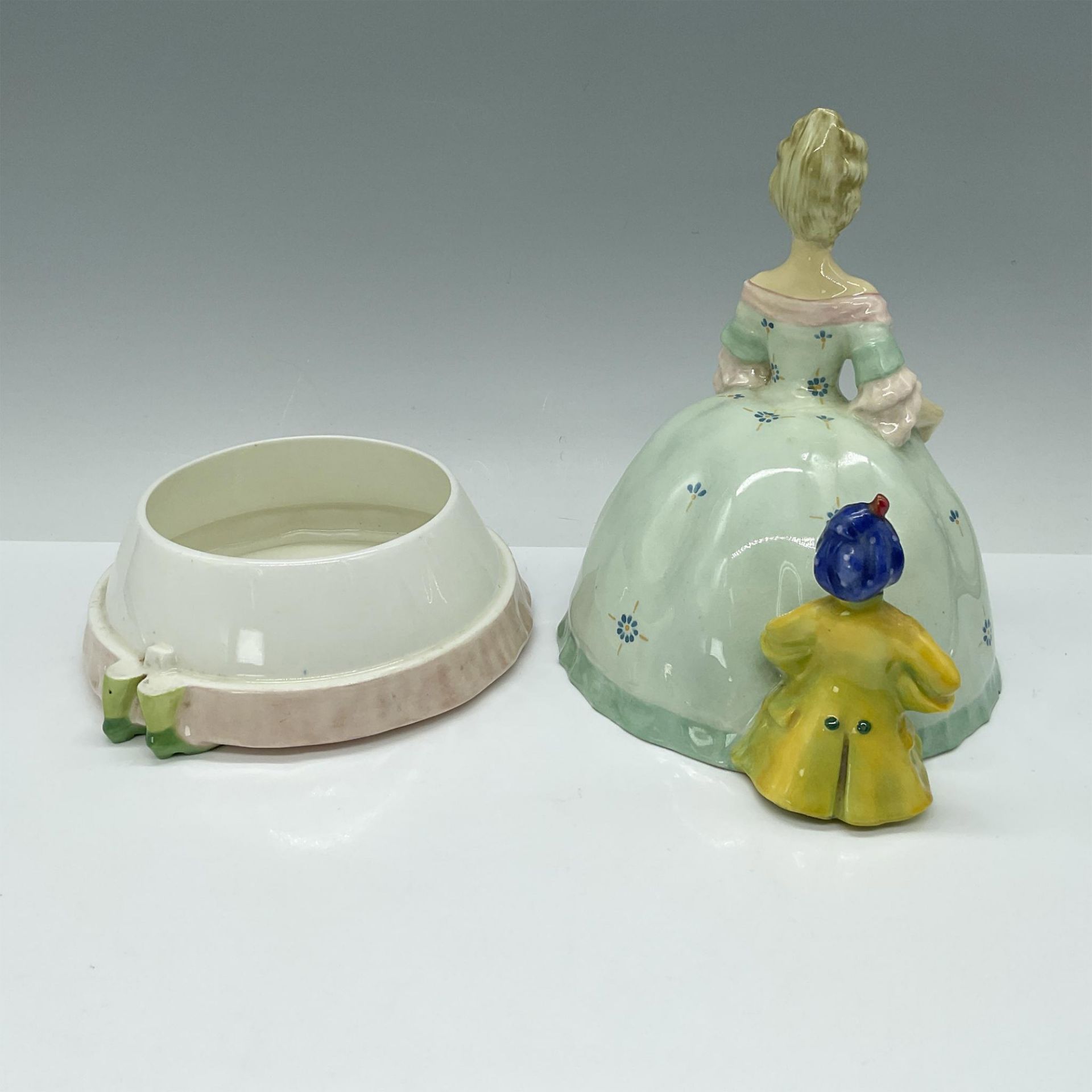 Royal Doulton Lidded Powder Jar, Lady and Blackamoor HN377 - Bild 3 aus 4