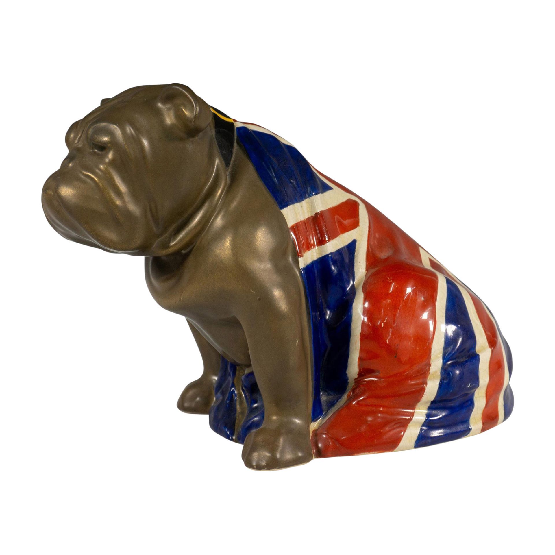 Royal Doulton Figurine, Union Jack Khaki Bulldog D5913