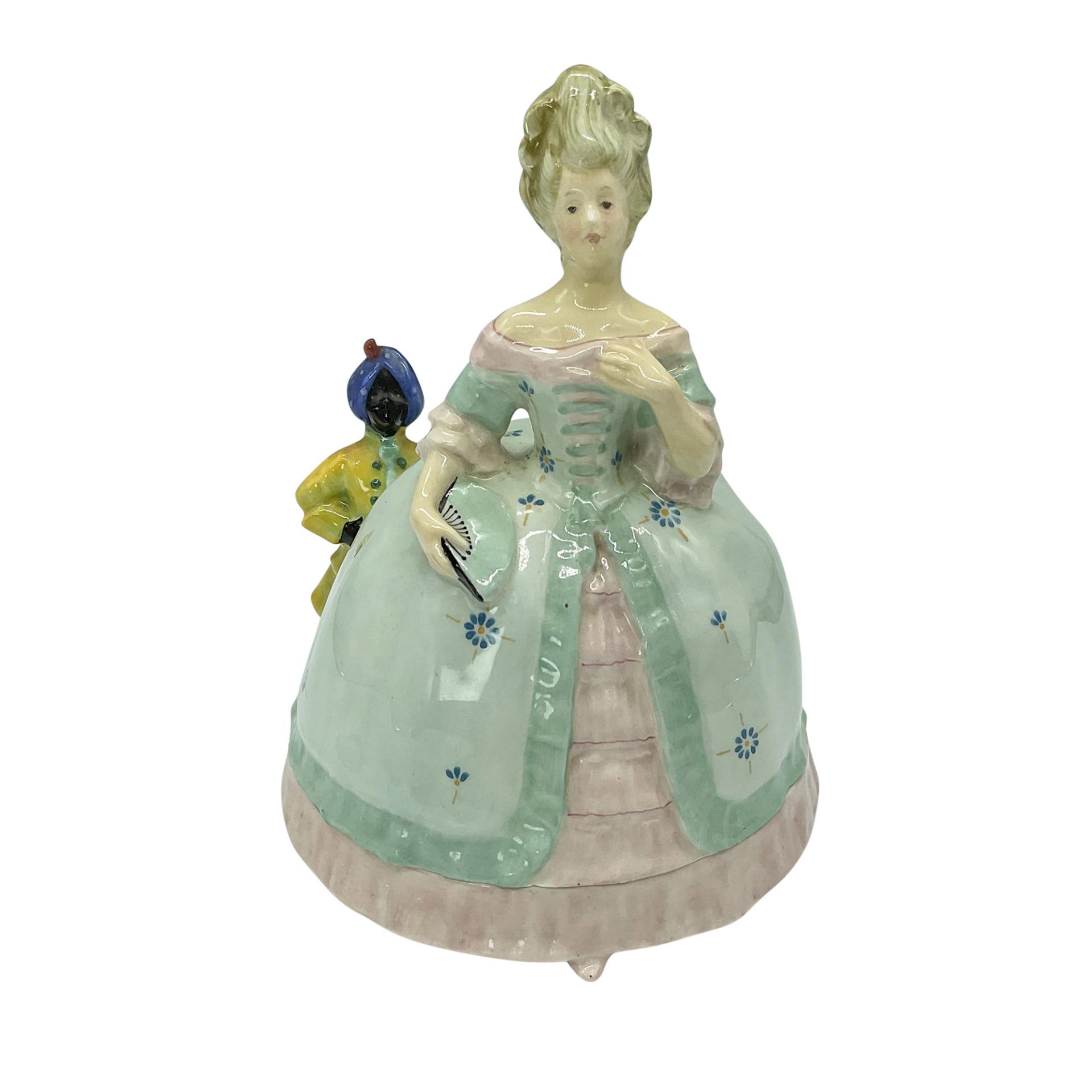 Royal Doulton Lidded Powder Jar, Lady and Blackamoor HN377