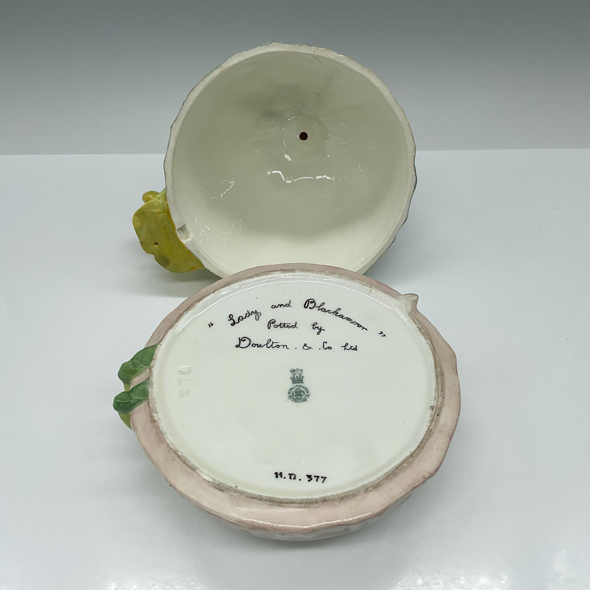 Royal Doulton Lidded Powder Jar, Lady and Blackamoor HN377 - Image 4 of 4
