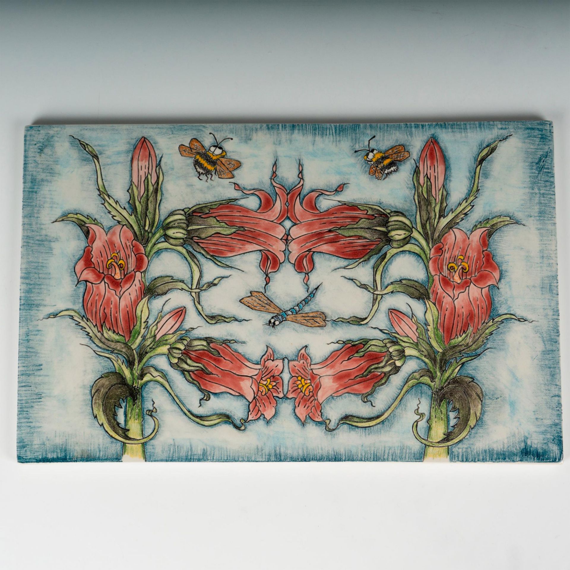 Andrew Hull Pottery Stoneware Plaque, Bellflower - Image 5 of 7