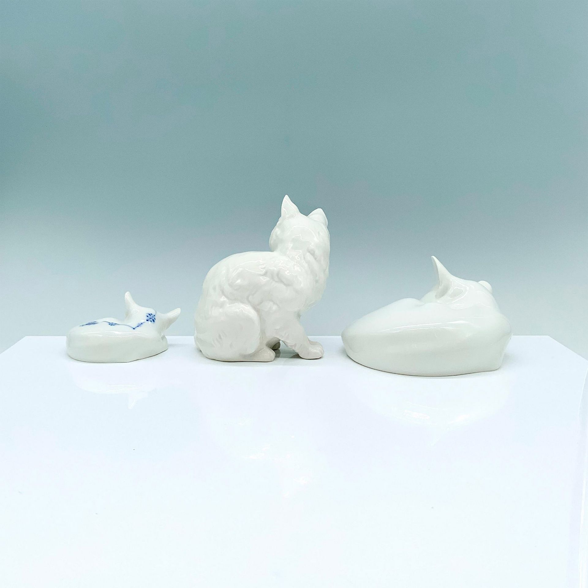 3pc Royal Copenhagen & Hutschenreuther Figurines, Cats - Bild 2 aus 3
