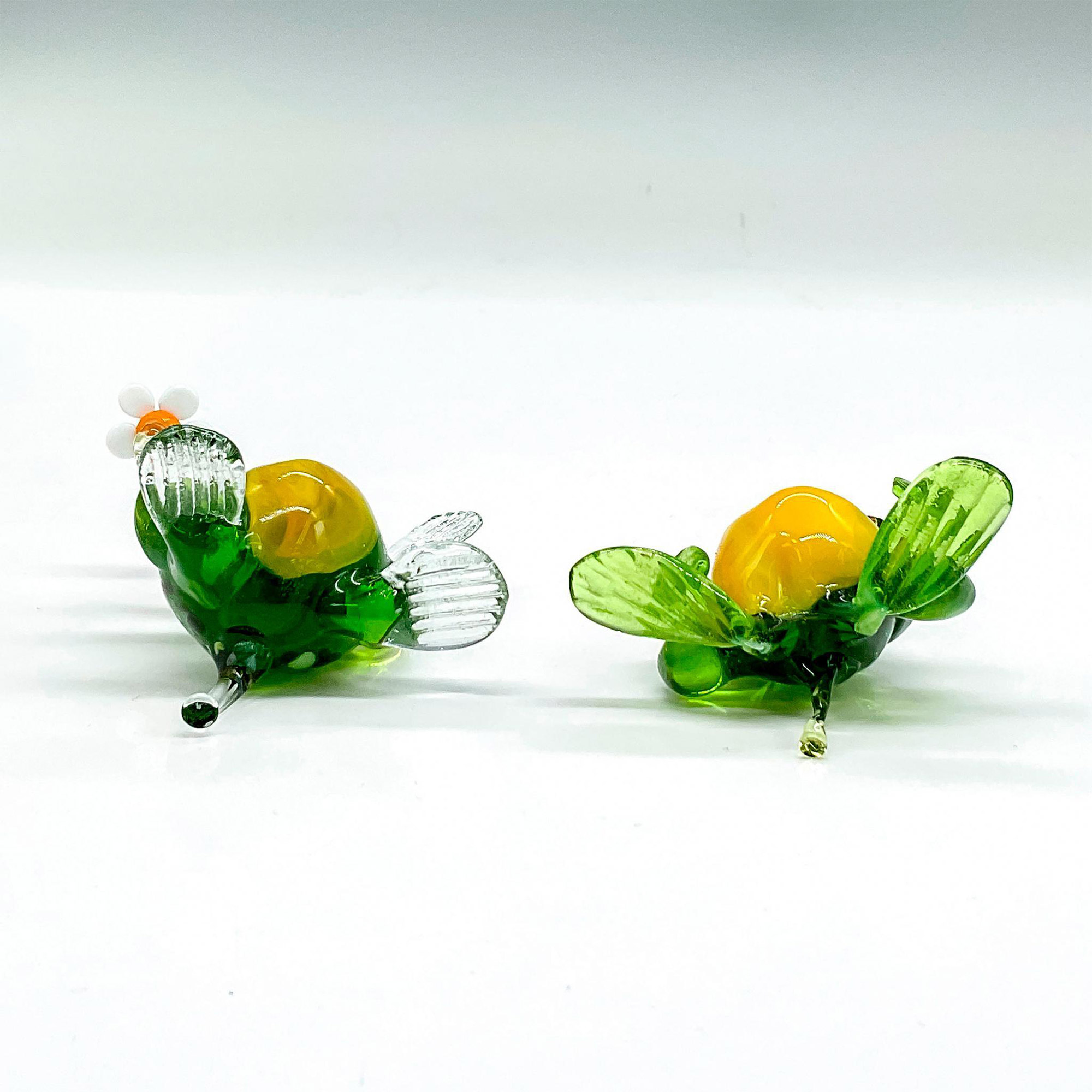 2pc Art Glass Figurines, Frogs - Image 3 of 3