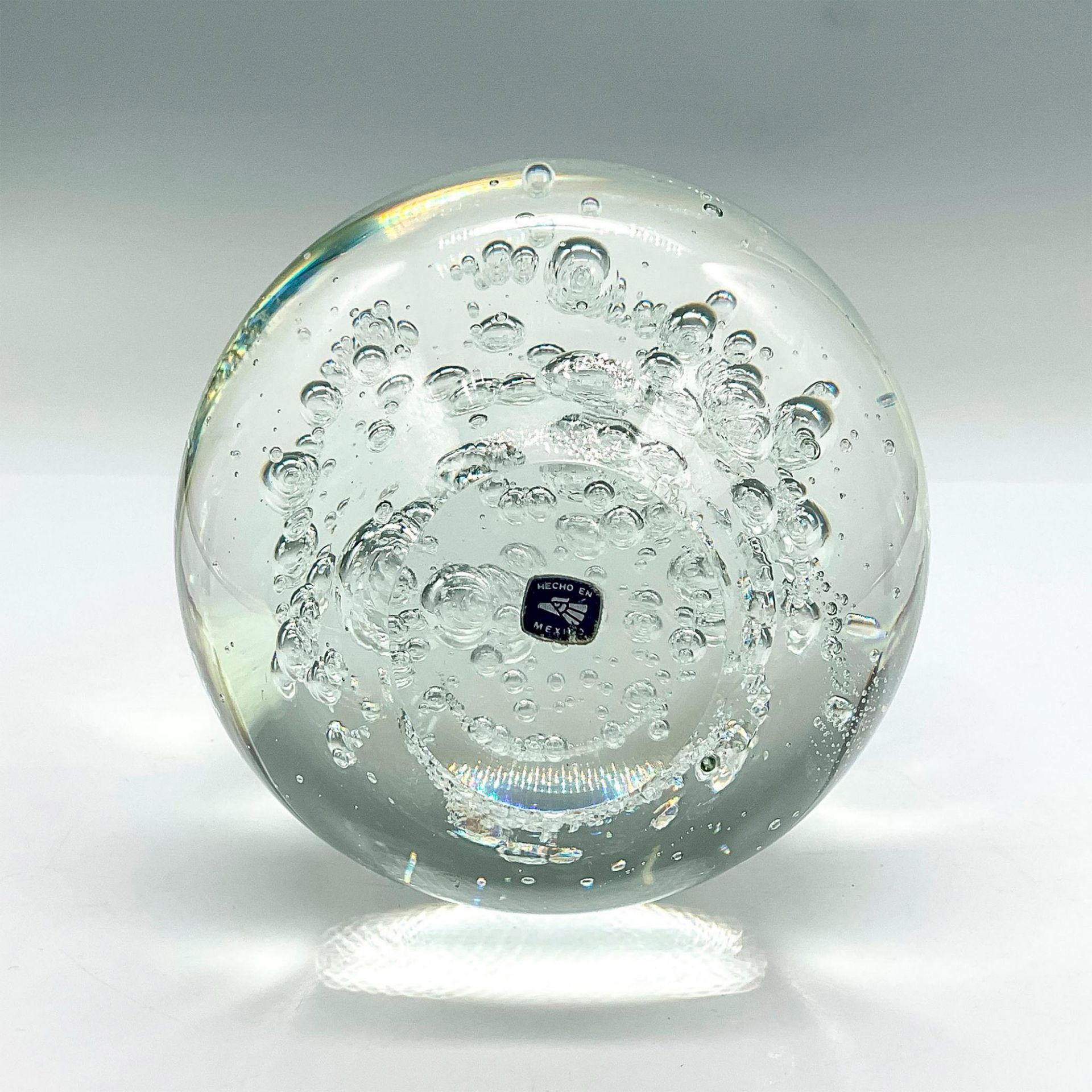 Large Glass Sphere Orb Paperweight With Bubbles - Bild 3 aus 3