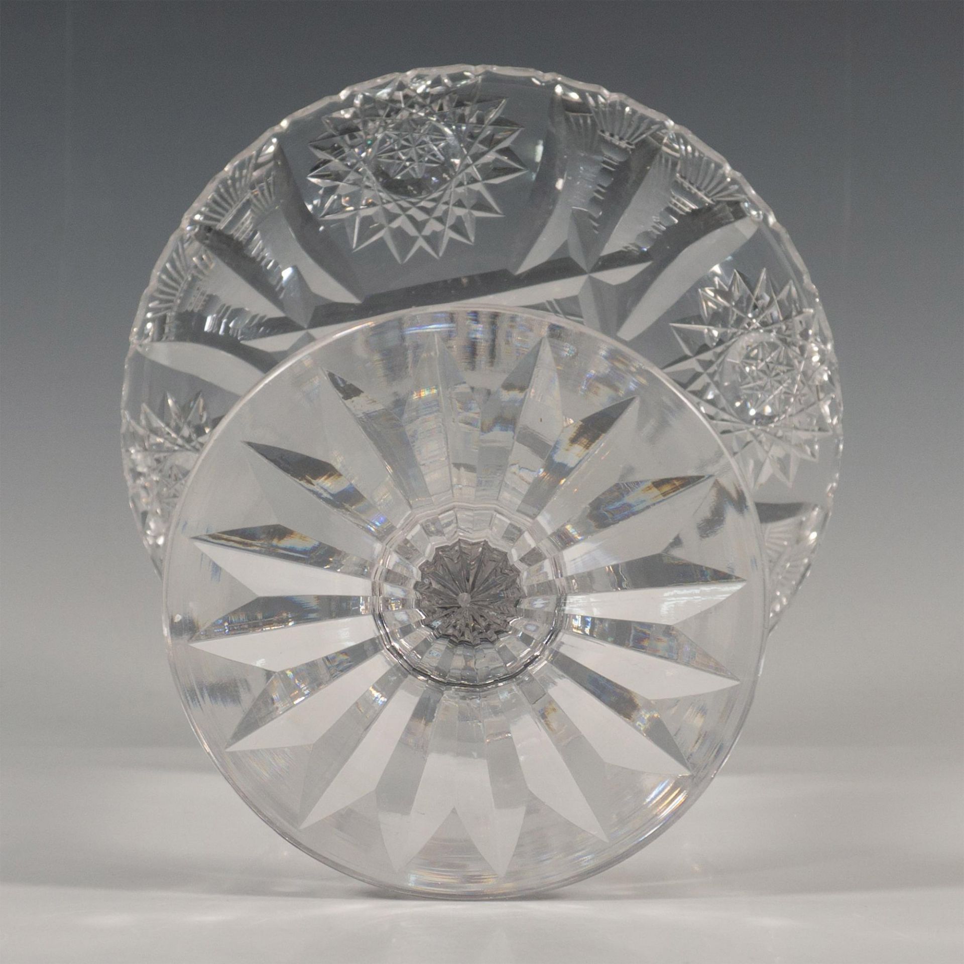 Vintage Cut Lead Glass Pedestal Compote Dish - Image 4 of 5