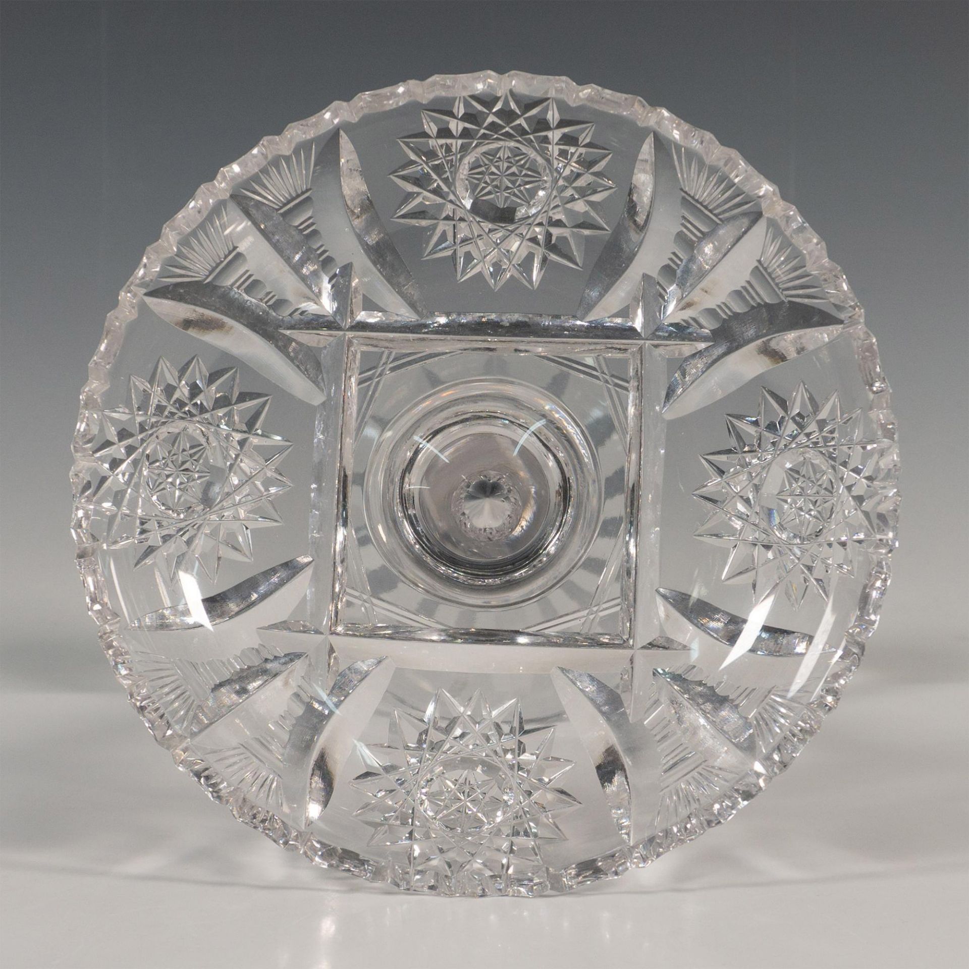 Vintage Cut Lead Glass Pedestal Compote Dish - Image 3 of 5