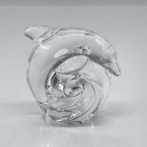 Steuben Glass Crystal Dolphin Hand Cooler