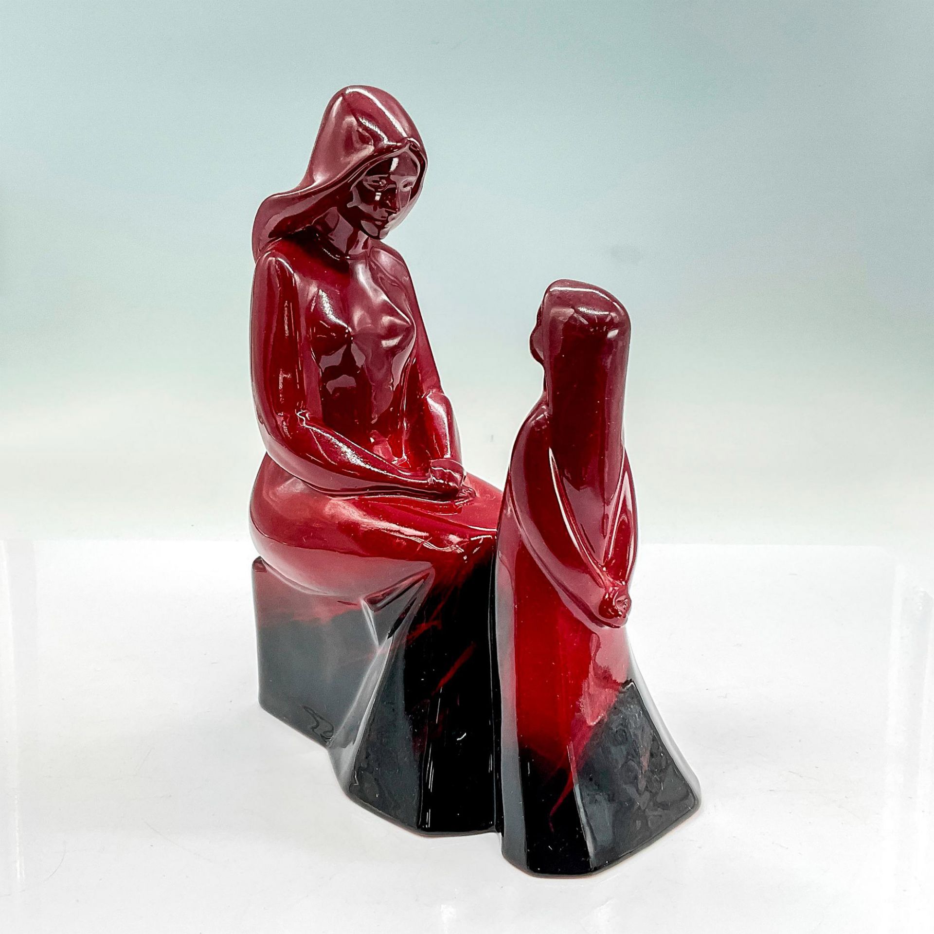 Mother and Daughter - Royal Doulton Flambe Prototype Figurine - Bild 2 aus 4